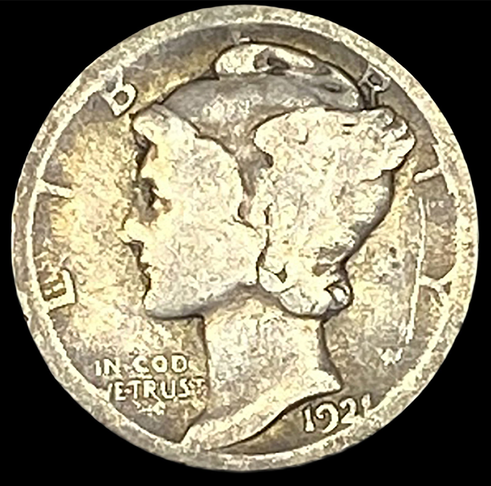 1921 Silver Mercury Dime NICELY CIRCULATED (1 of 2)