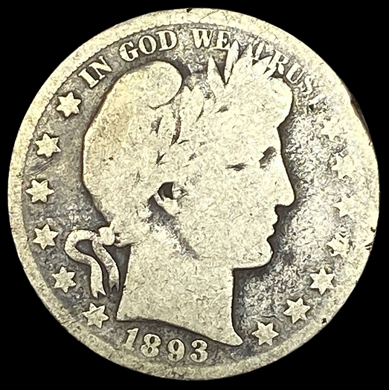 1893-O Silver Barber Half Dollar NICELY CIRCULATED (1 of 2)