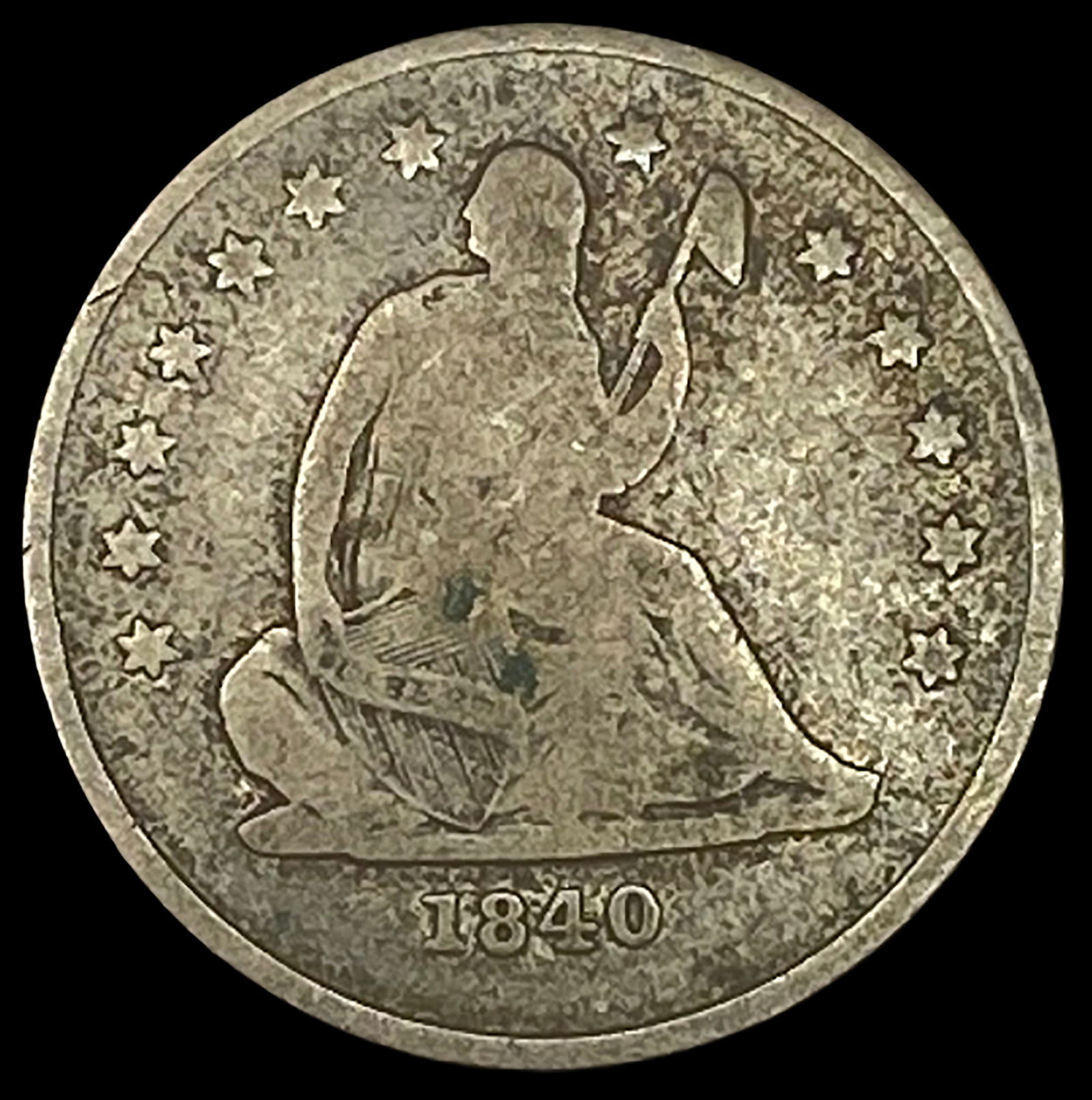 1840-O Silver Seated Liberty Quarter NICELY CIRCULATED (1 of 2)
