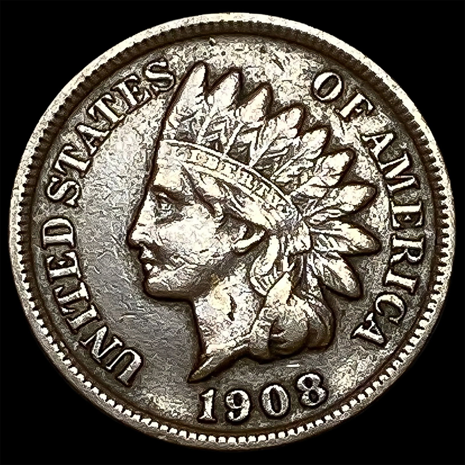 1908-S Indian Head Cent ABOUT UNCIRCULATED (1 of 2)