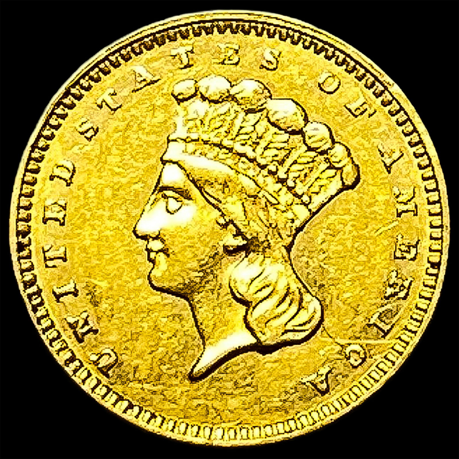 1861 Gold $1 Indian Head Type 3 CLOSELY UNCIRCULATED (1 of 2)