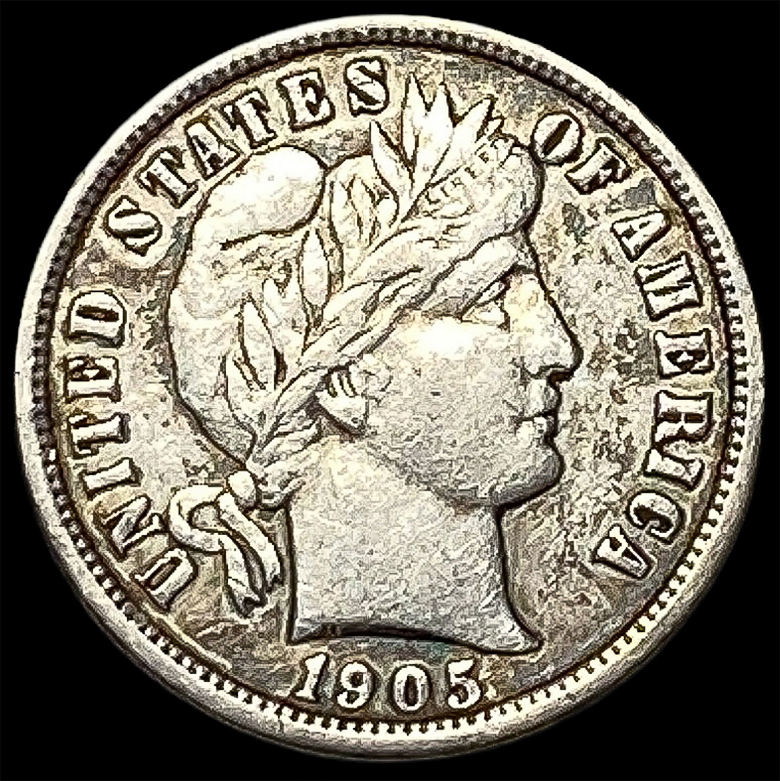 1905-S Silver Barber Dime CLOSELY UNCIRCULATED (1 of 2)