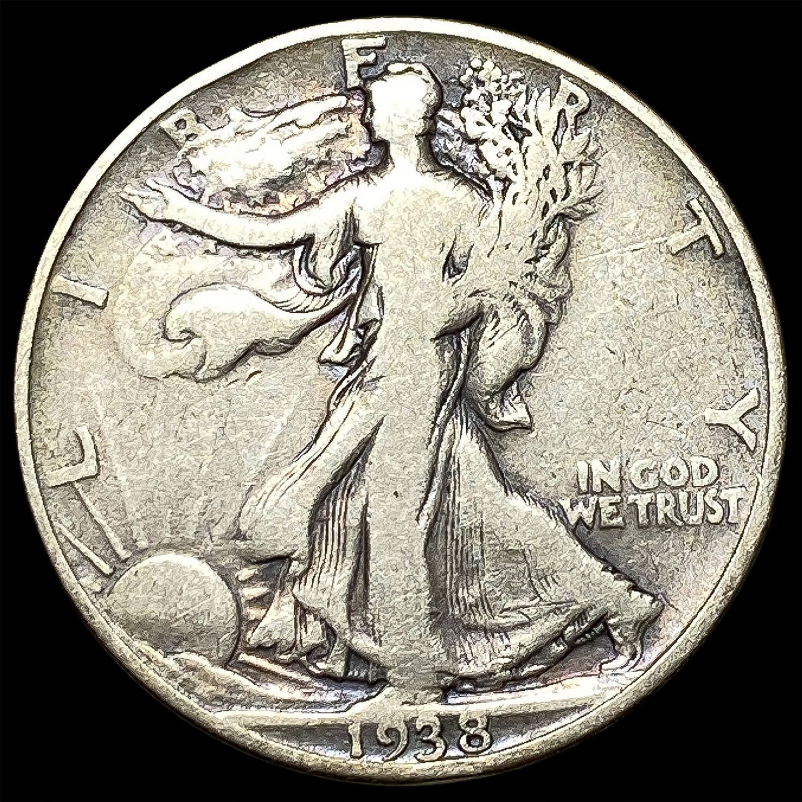 1938-D Silver Walking Liberty Half Dollar NICELY CIRCULATED (1 of 2)