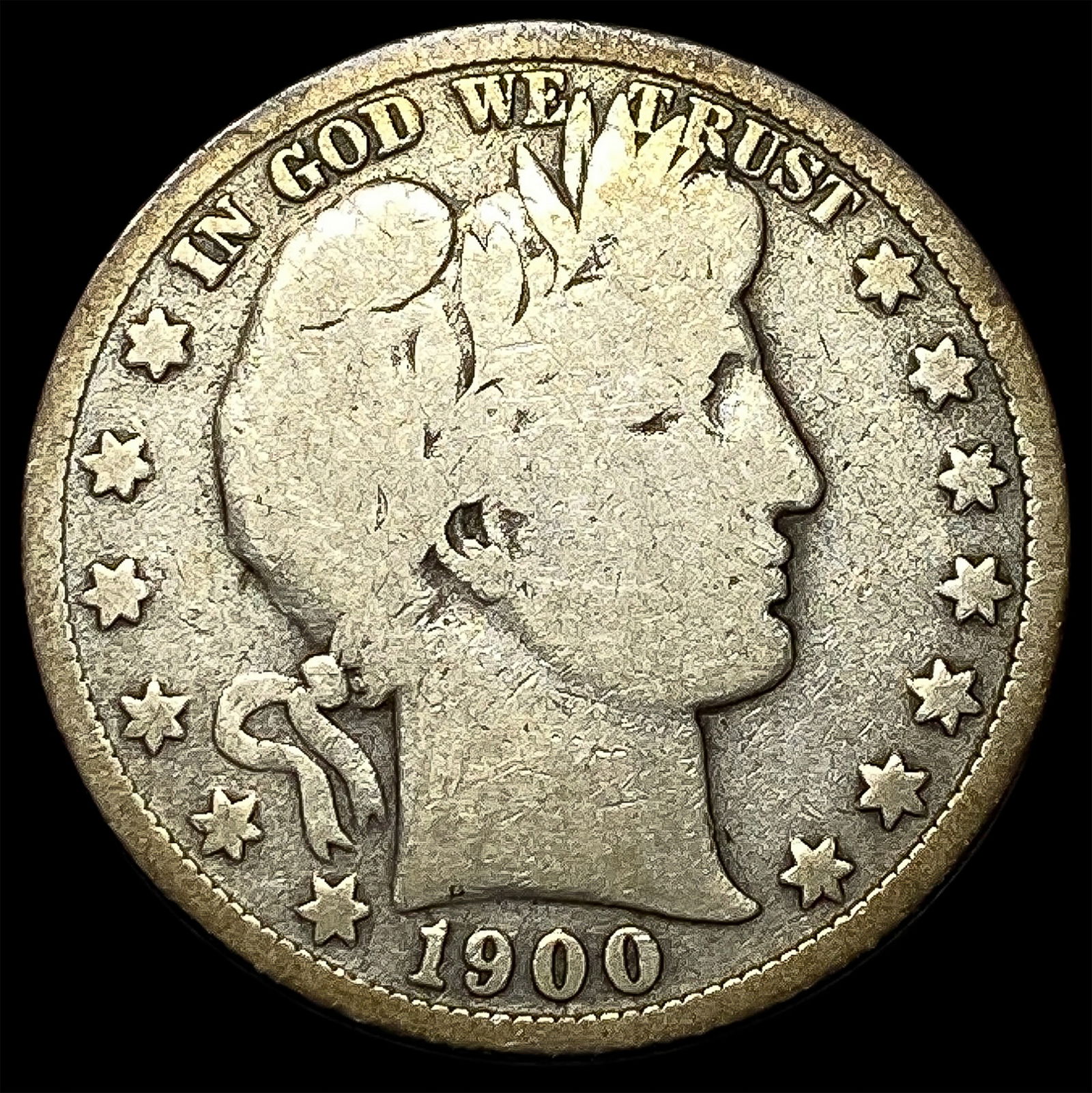 1900-S Silver Barber Half Dollar NICELY CIRCULATED (1 of 2)