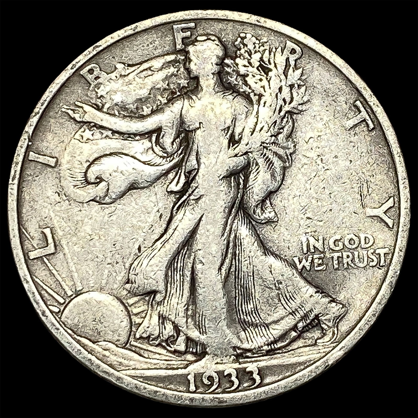 1933-S Walking Liberty Half Dollar LIGHTLY CIRCULATED (1 of 2)