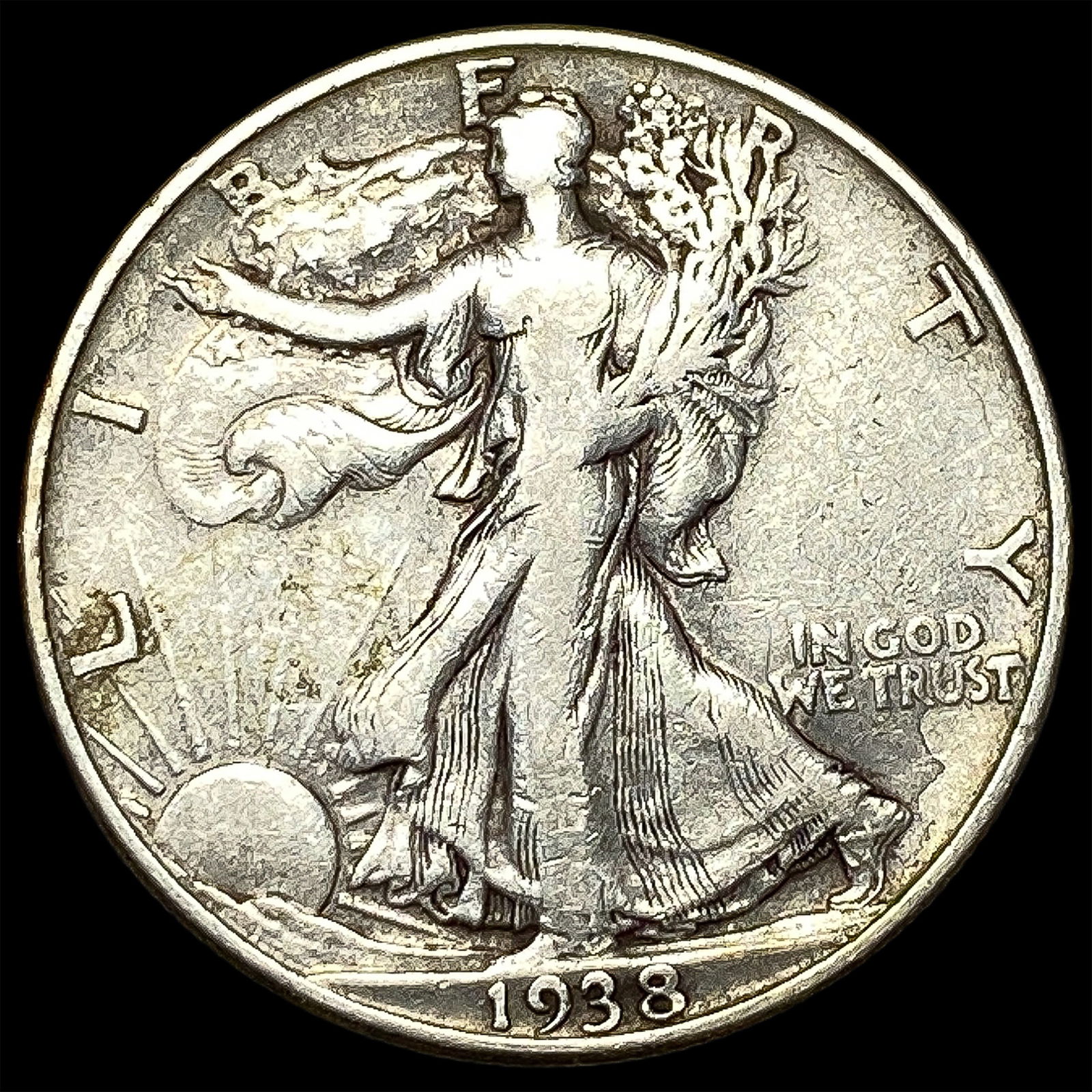 1938-D Silver Walking Liberty Half Dollar ABOUT UNCIRCULATED (1 of 2)