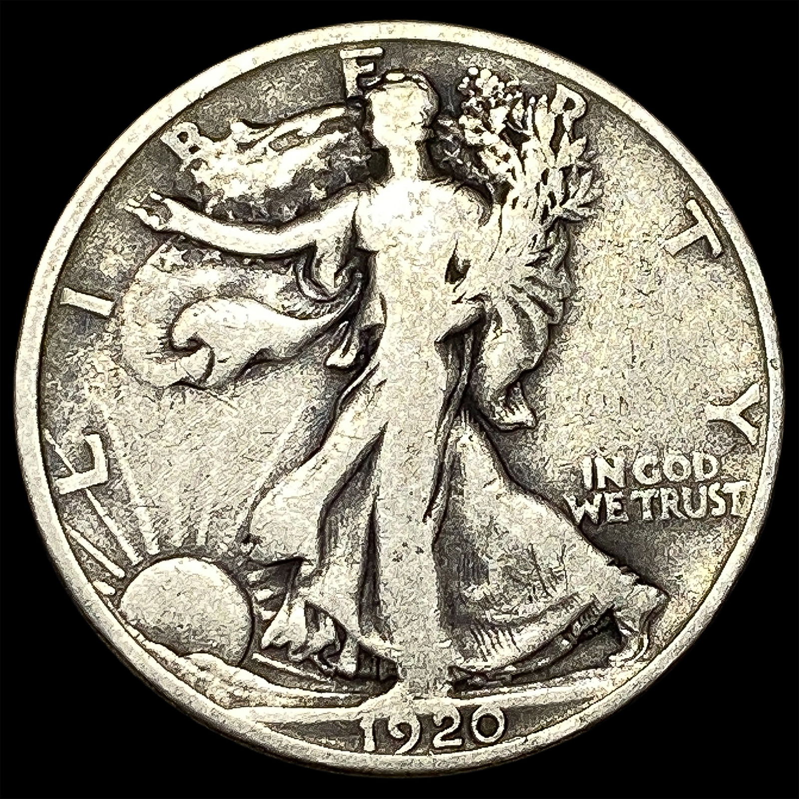 1920 Silver Walking Liberty Half Dollar NICELY CIRCULATED (1 of 2)