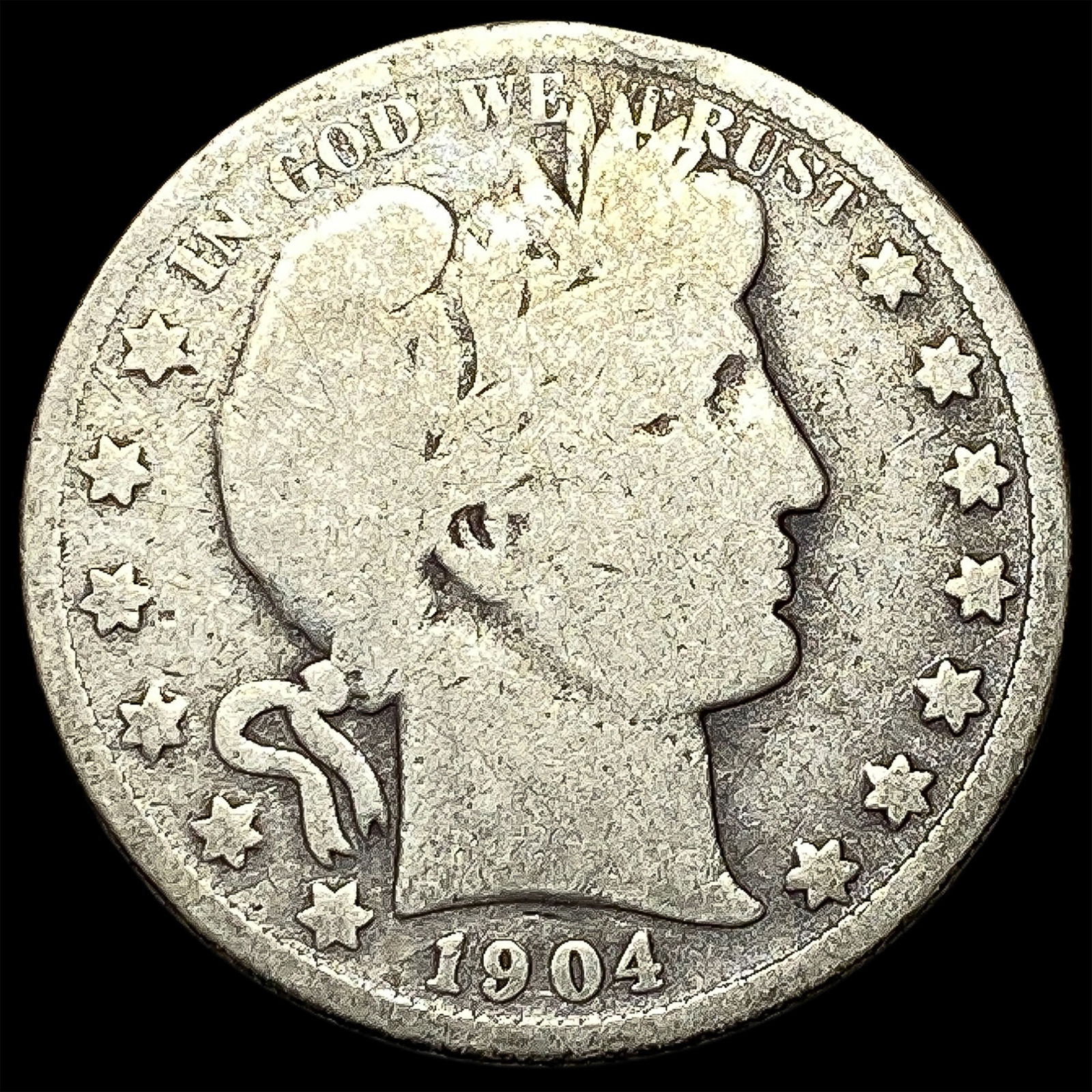 1904-S Silver Barber Half Dollar NICELY CIRCULATED (1 of 2)