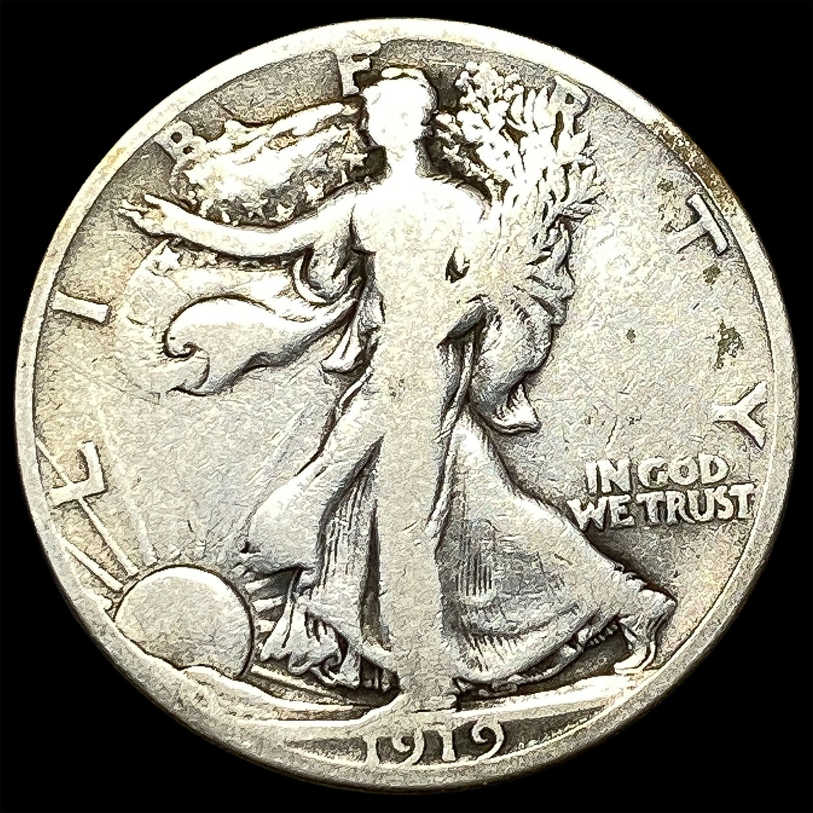 1919-D Silver Half Dollar NICELY CIRCULATED (1 of 2)