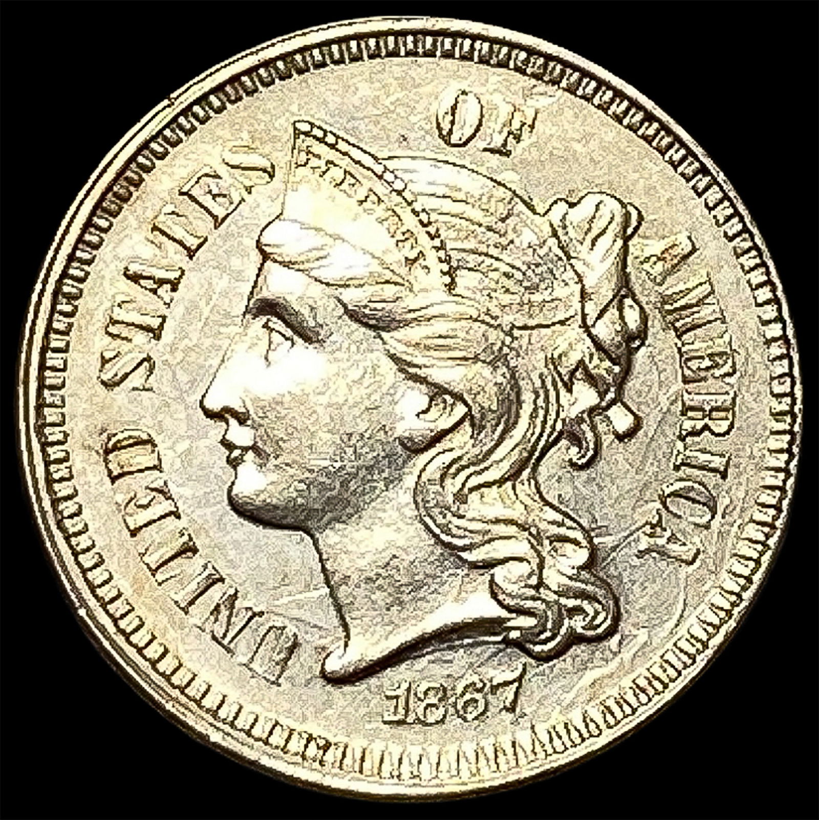 1867 Nickel Three-Cent Piece UNCIRCULATED (1 of 2)