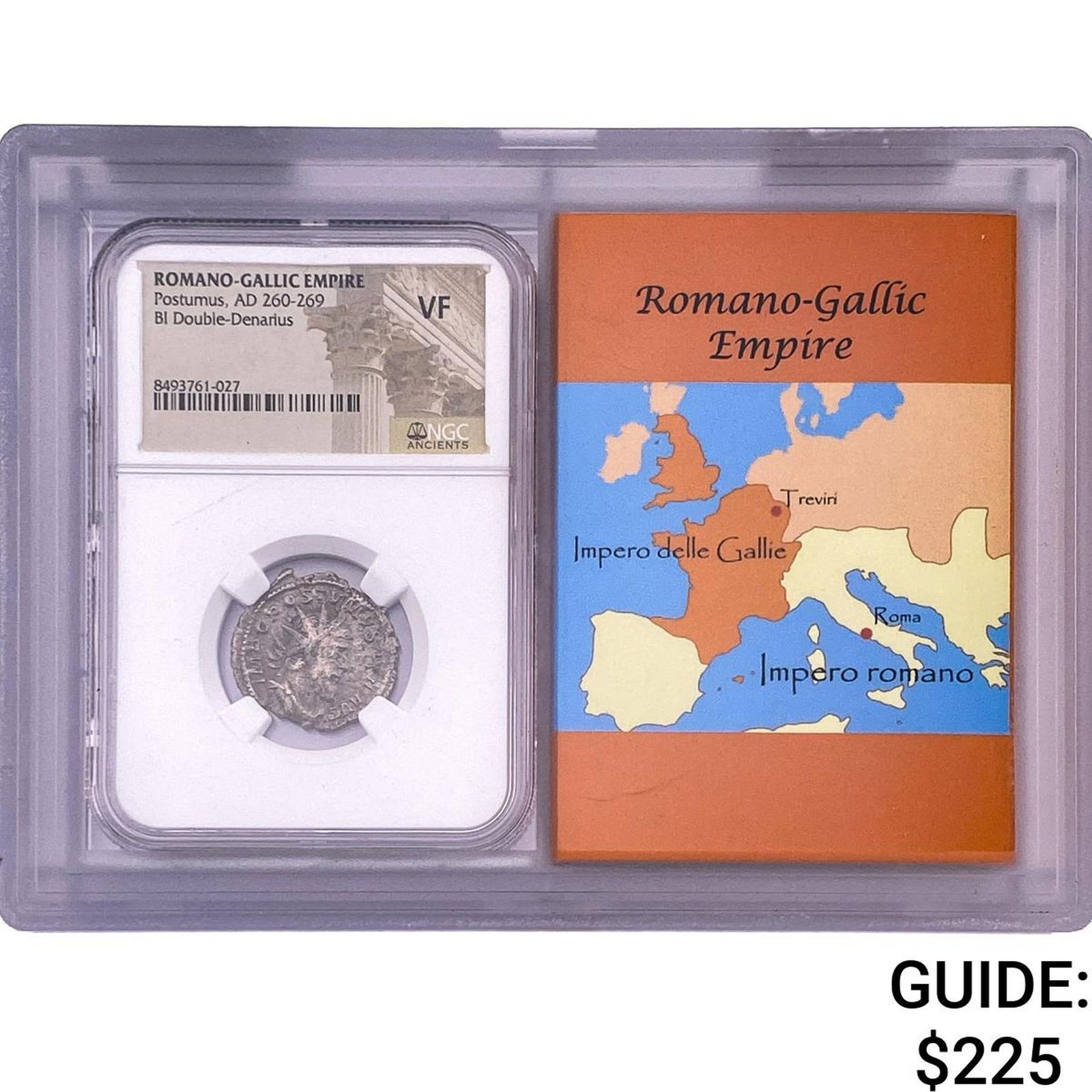 Romano-Gallic Postumus AD 260-269 BI Dbl Denarius NGC VF: Romano-Gallic Postumus AD 260-269 BI Dbl Denarius NGC VF