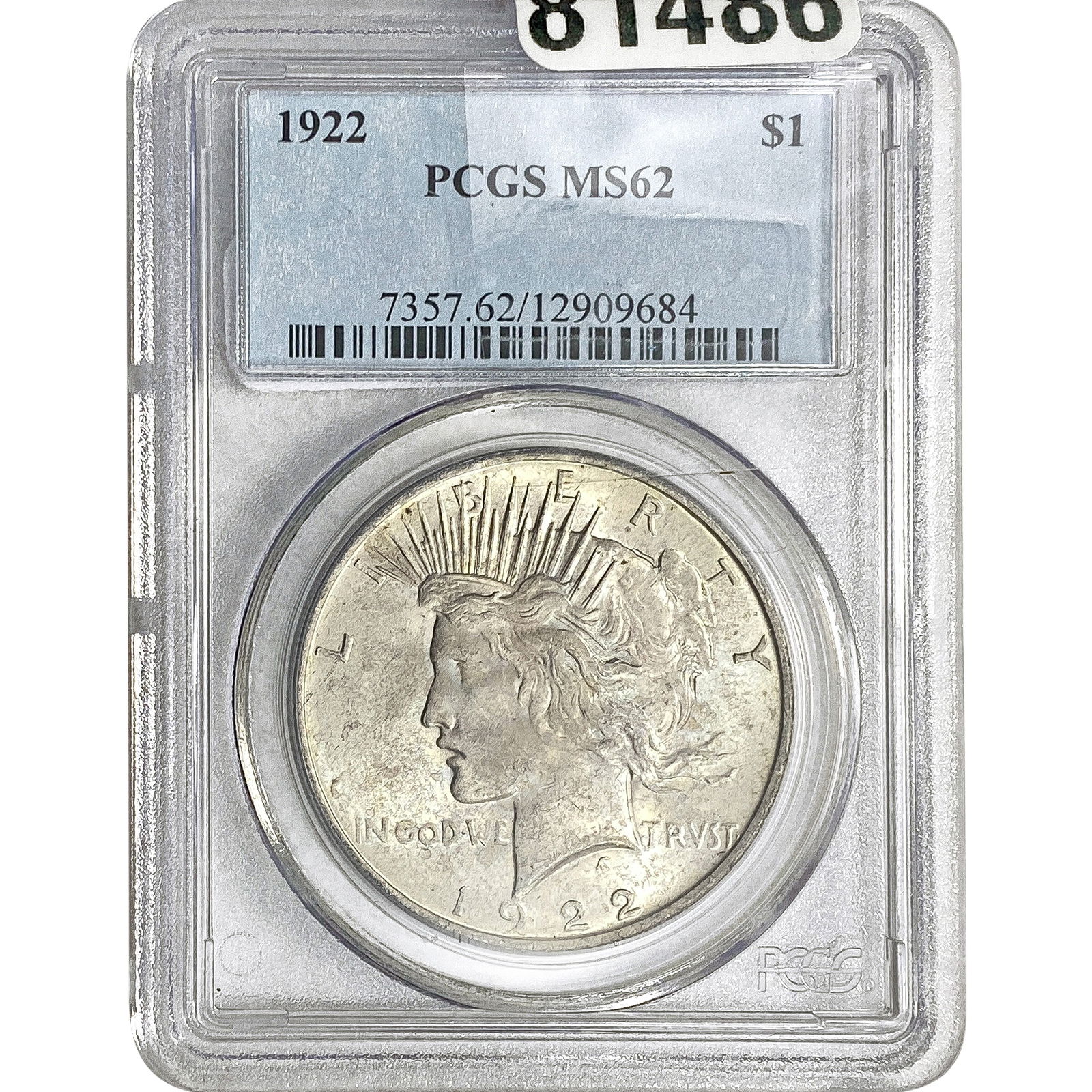 1922 Silver Peace Dollar PCGS MS62 (1 of 2)