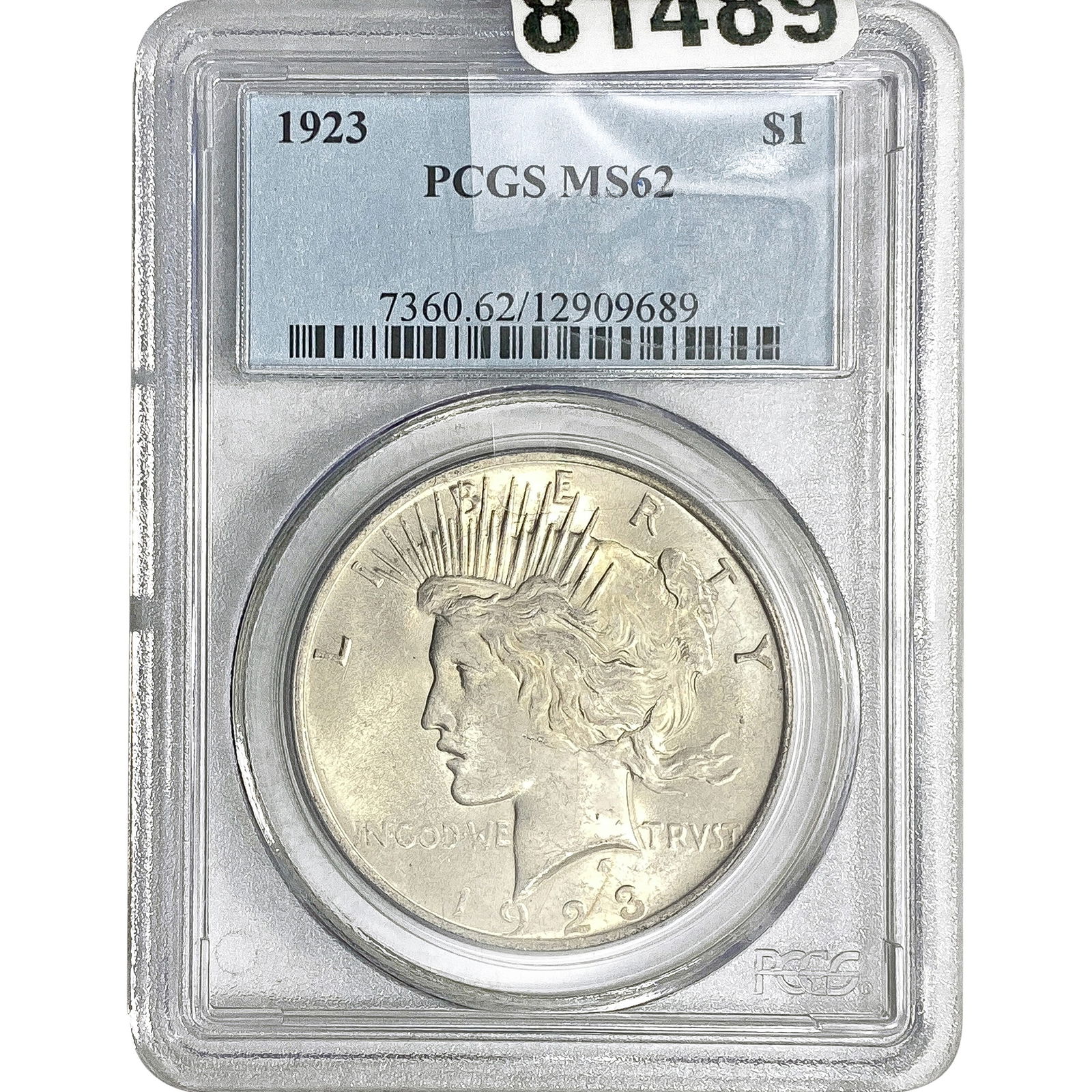1923 Silver Peace Dollar PCGS MS62 (1 of 2)