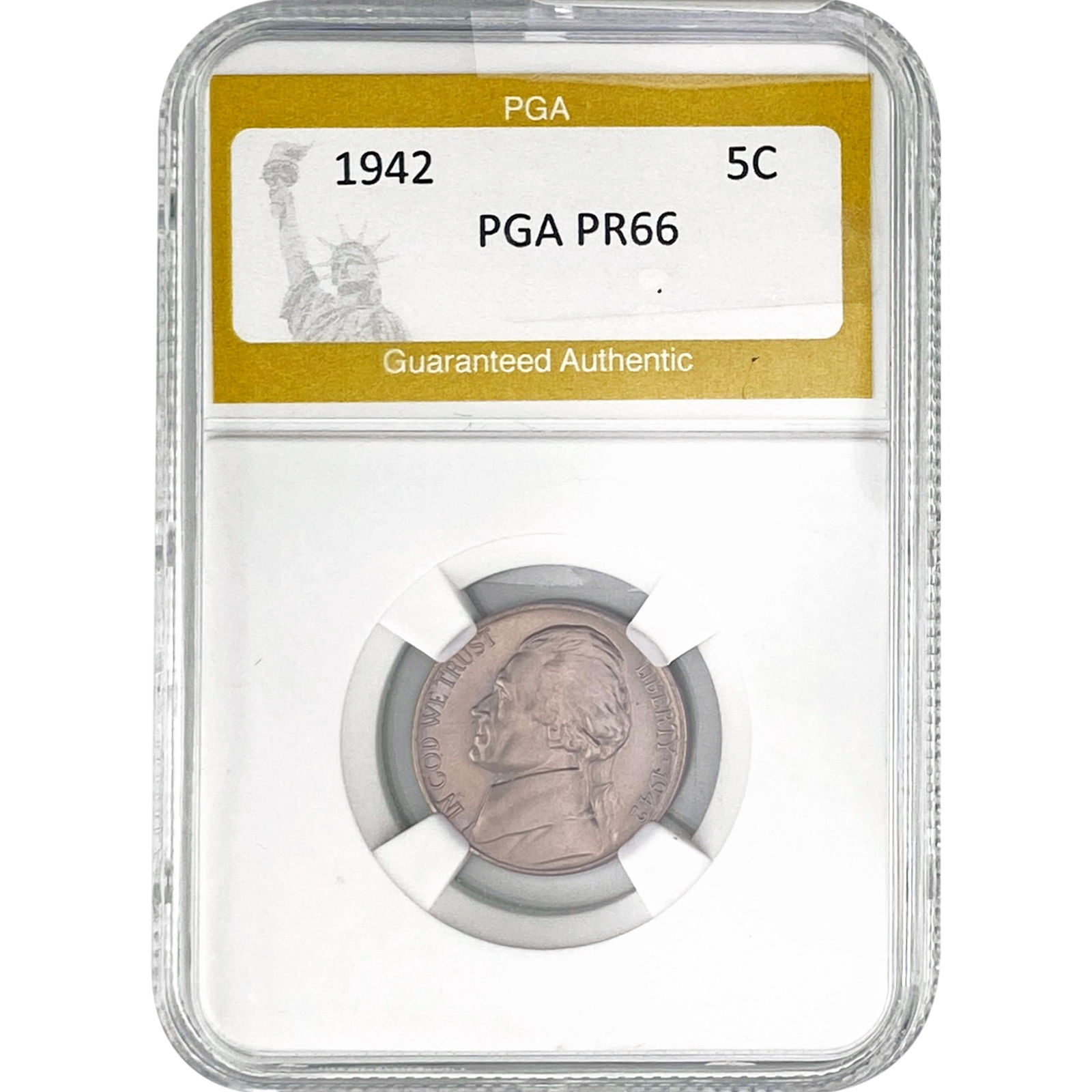 1942 Jefferson Nickel PGA PR66: 1942 Jefferson Nickel PGA PR66