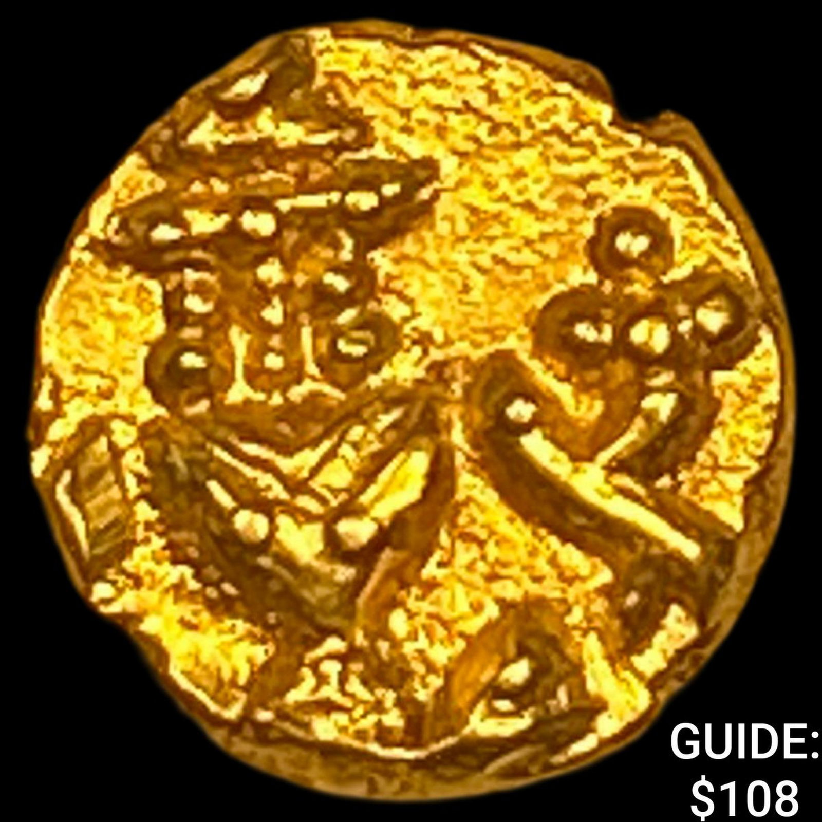 1638-1812 India Mysore .012 Gold Fanam UNCIRCULATED: 1638-1812 India Mysore .012 Gold Fanam UNCIRCULATED