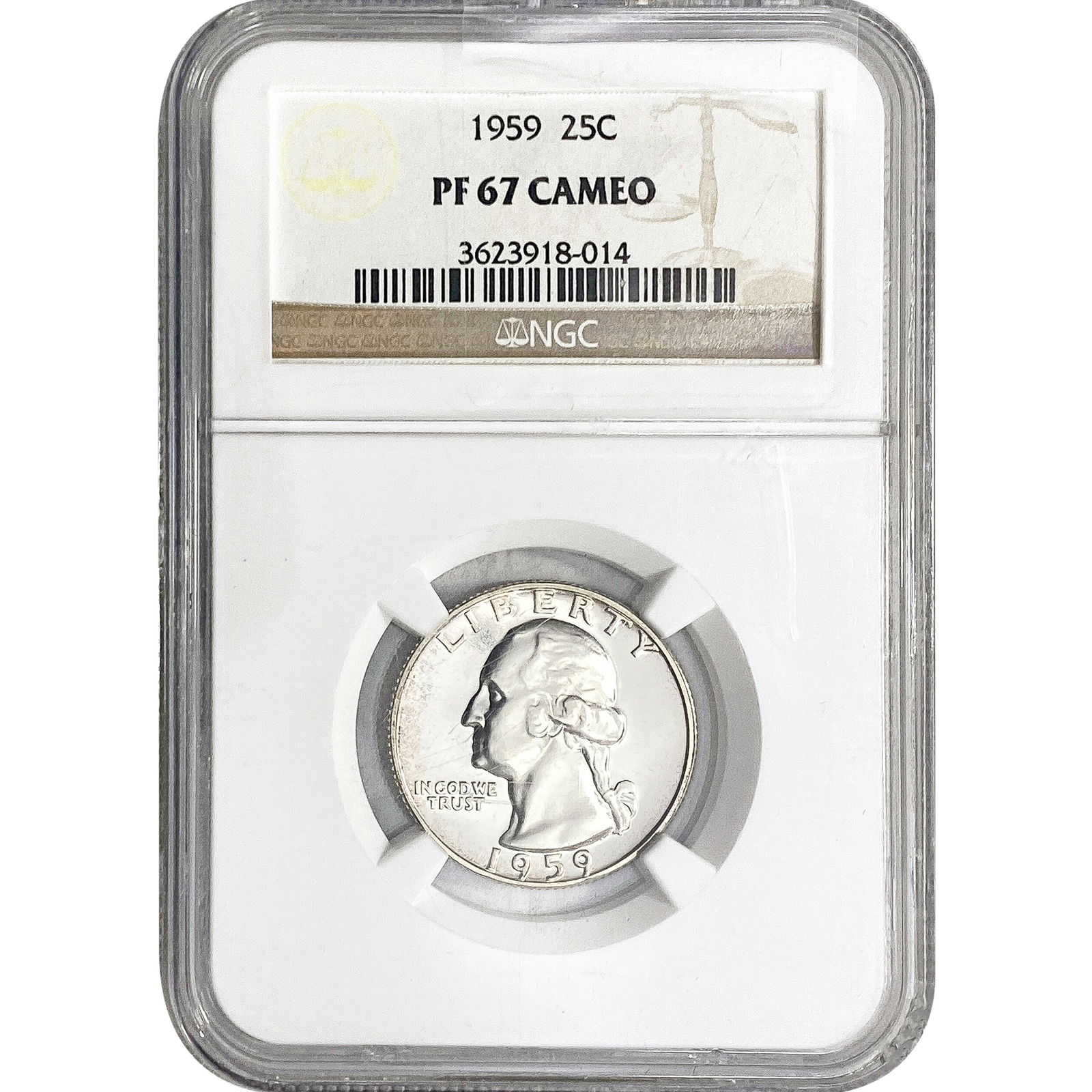 1959 Washington Silver Quarter NGC PF67 CAMEO (1 of 2)