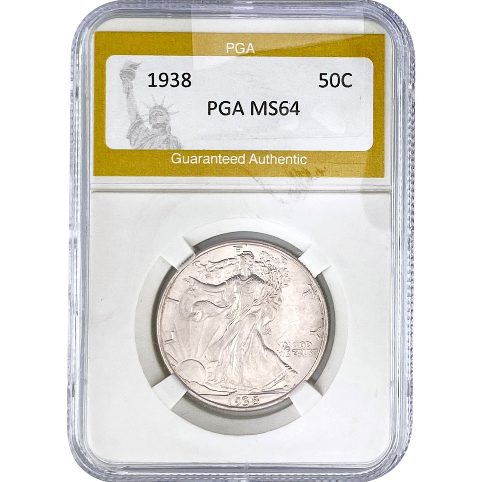 1938 Walking Liberty Half Dollar PGA MS64: 1938 Walking Liberty Half Dollar PGA MS64