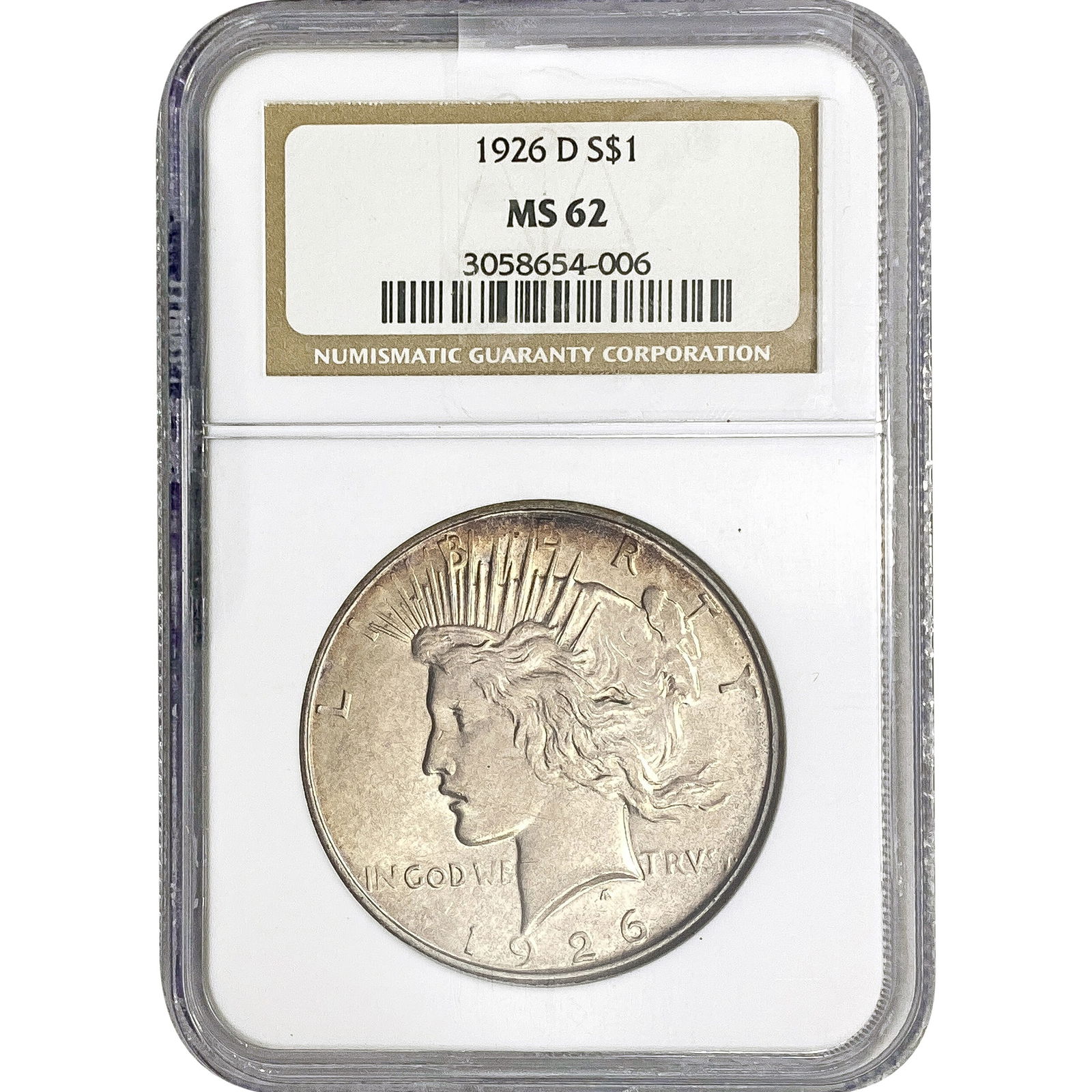 1926-D Silver Peace Dollar NGC MS62 (1 of 2)