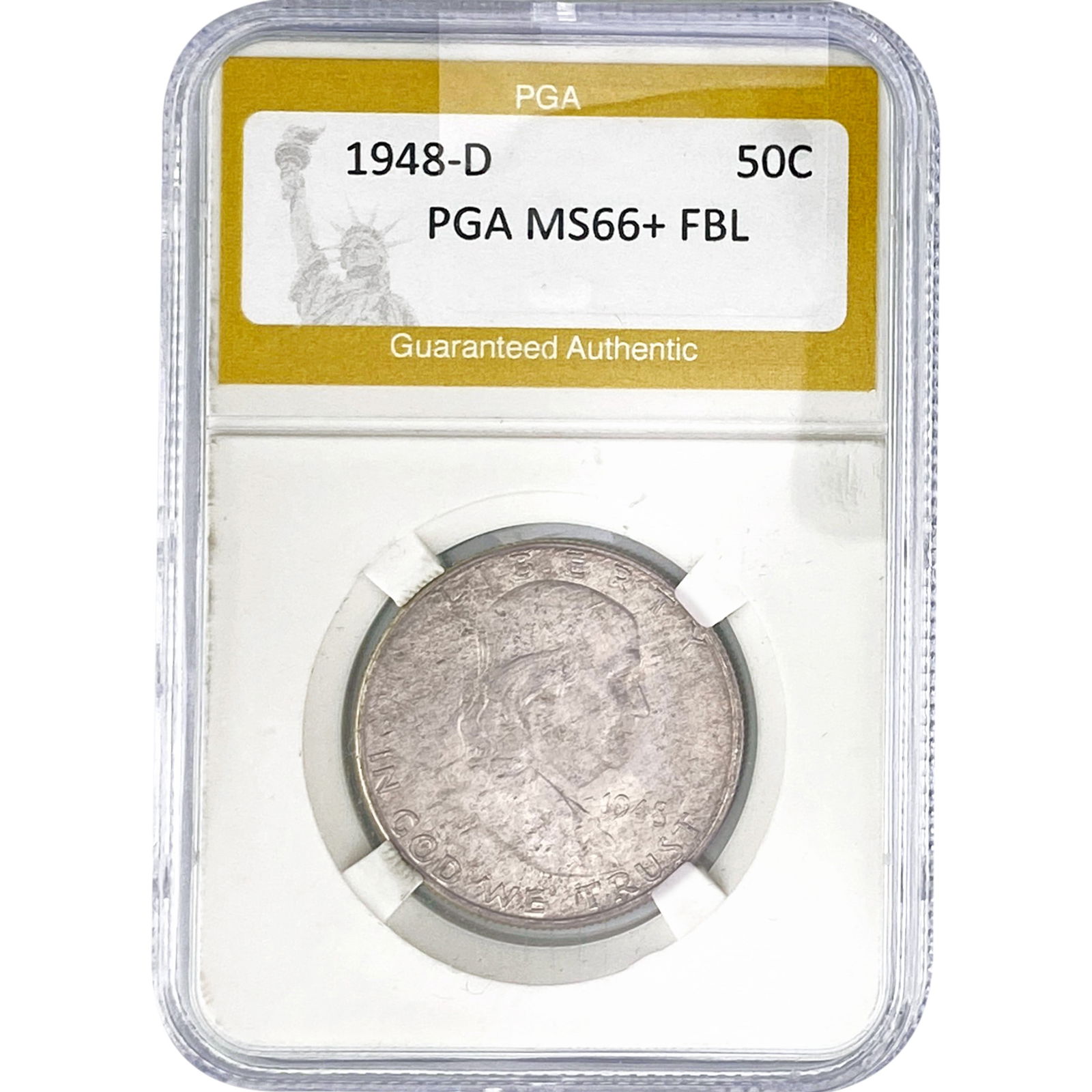1948-D Franklin Half Dollar PGA MS66+ FBL: 1948-D Franklin Half Dollar PGA MS66+ FBL