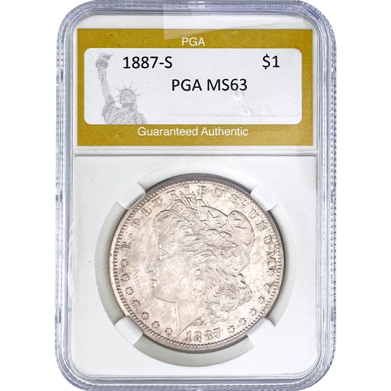 1887-S Morgan Silver Dollar PGA MS63 (1 of 2)