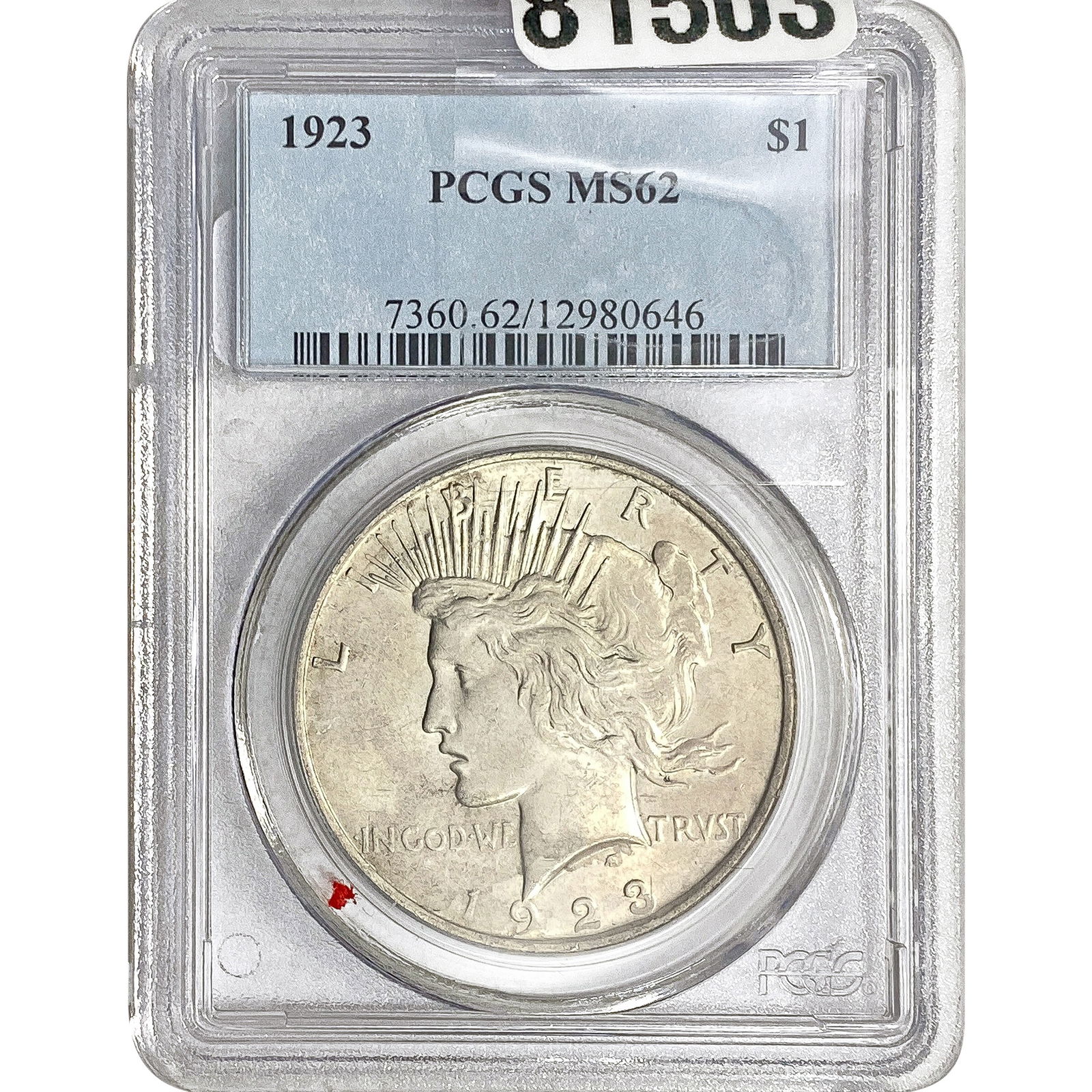 1923 Silver Peace Dollar PCGS MS62 (1 of 2)