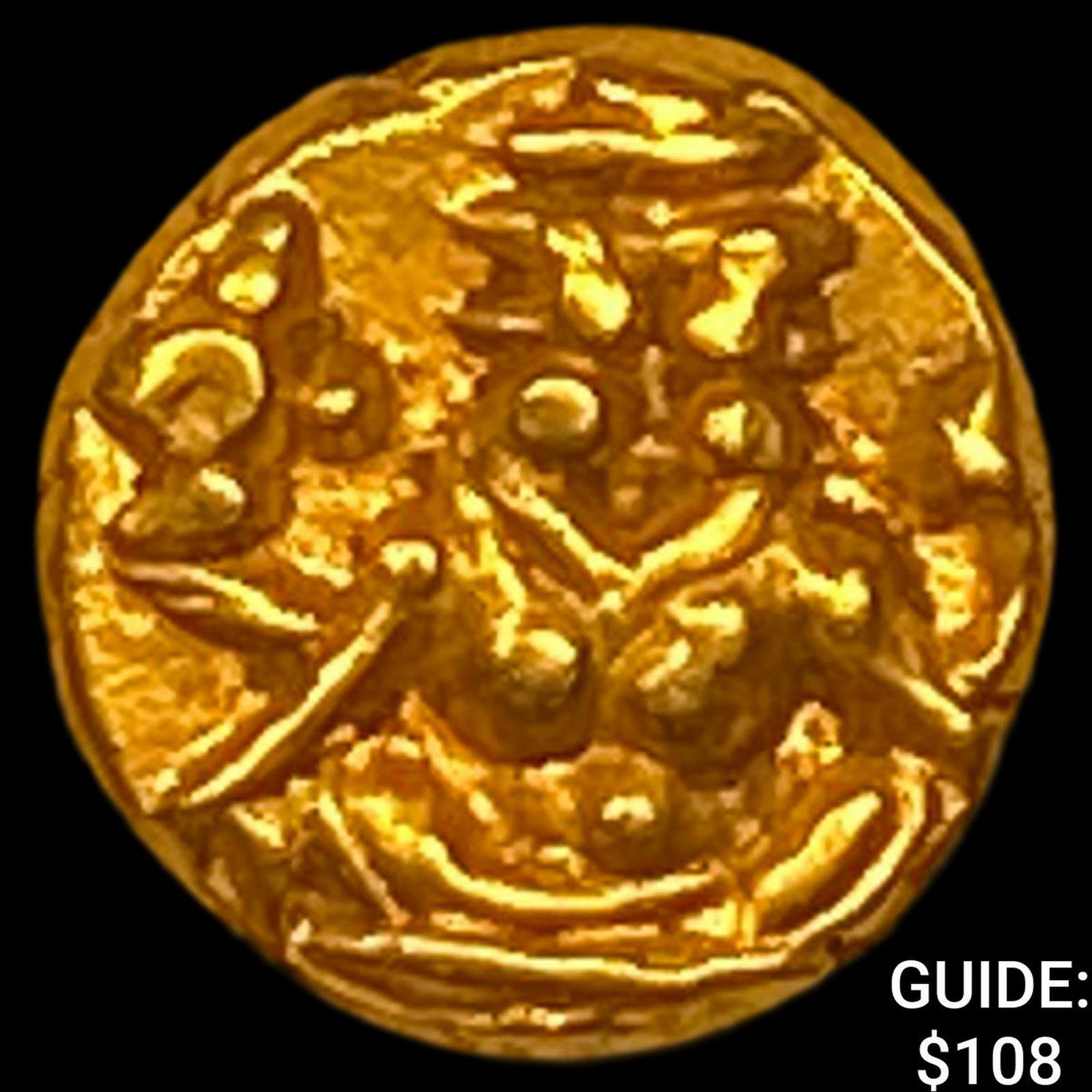 1638-1812 India Mysore .012 Gold Fanam UNCIRCULATED: 1638-1812 India Mysore .012 Gold Fanam UNCIRCULATED