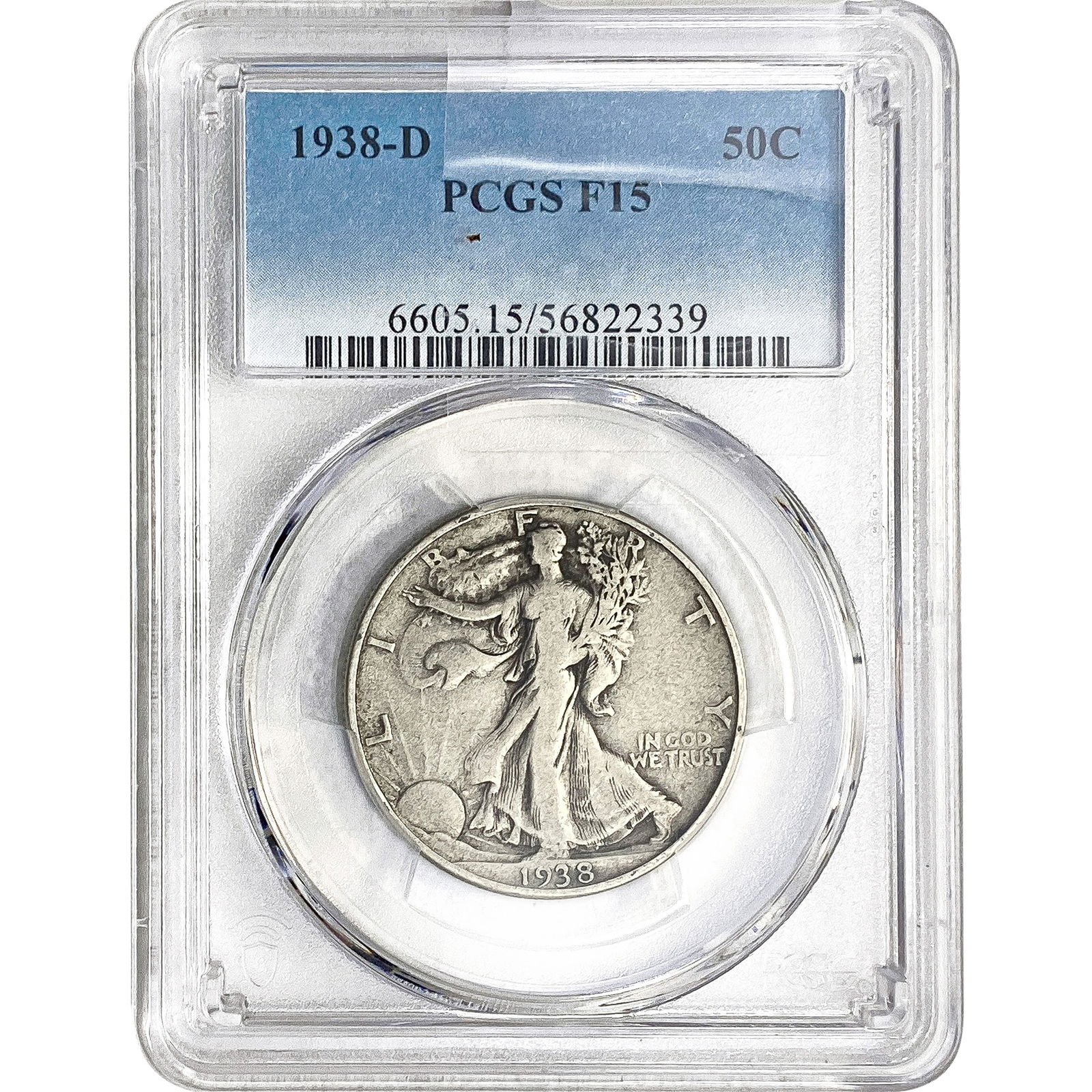 1938-D Walking Liberty Half Dollar PCGS F15 (1 of 2)