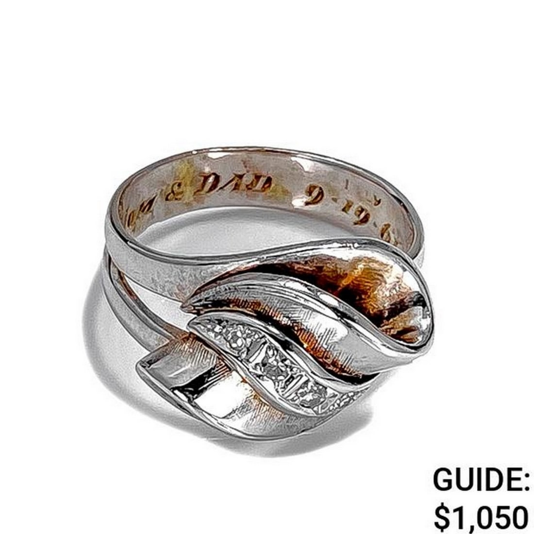 14k wg Rhodium Plated Diamond Ring-Size 6.5 (6.9g) (1 of 5)