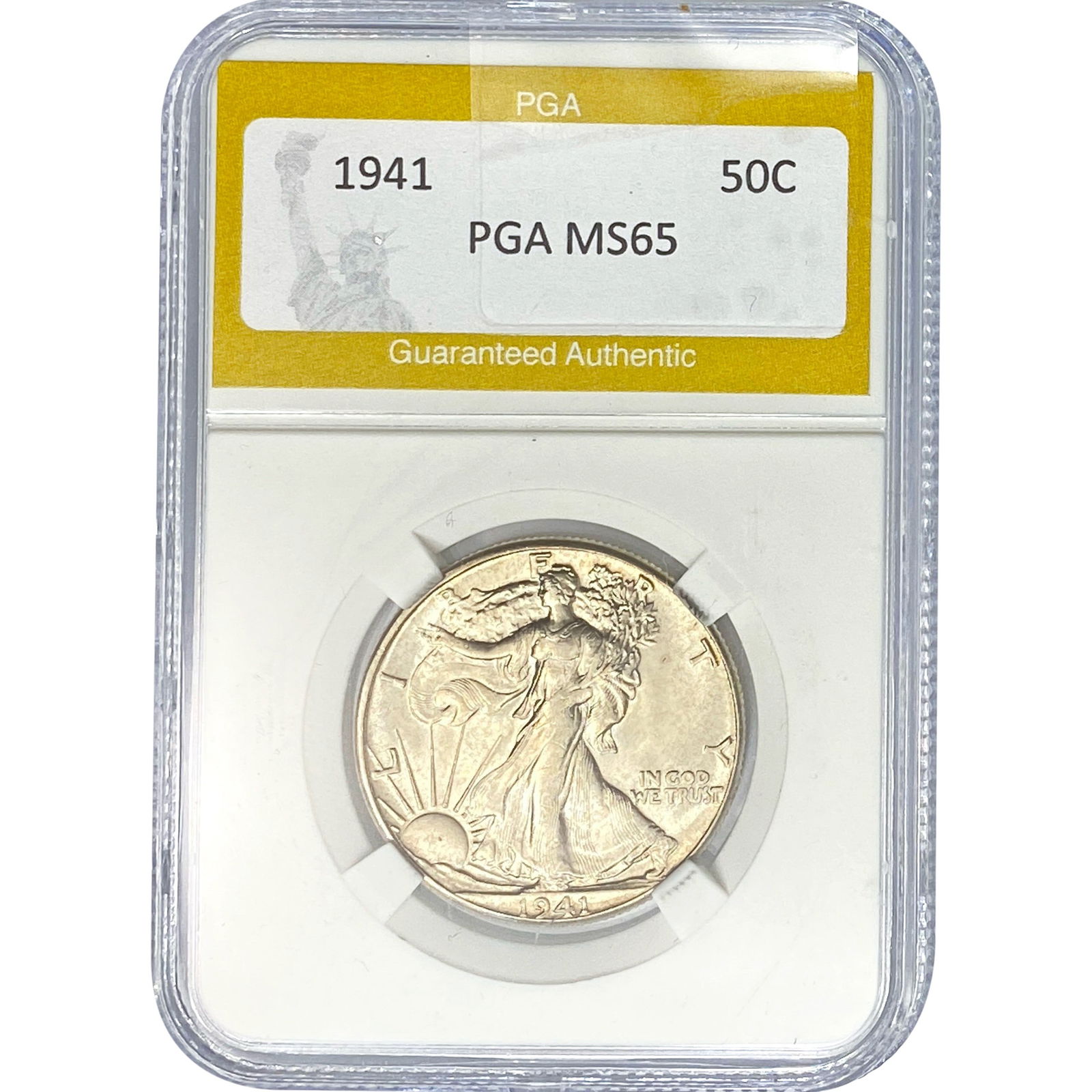1941 Walking Liberty Half Dollar PGA MS65: 1941 Walking Liberty Half Dollar PGA MS65