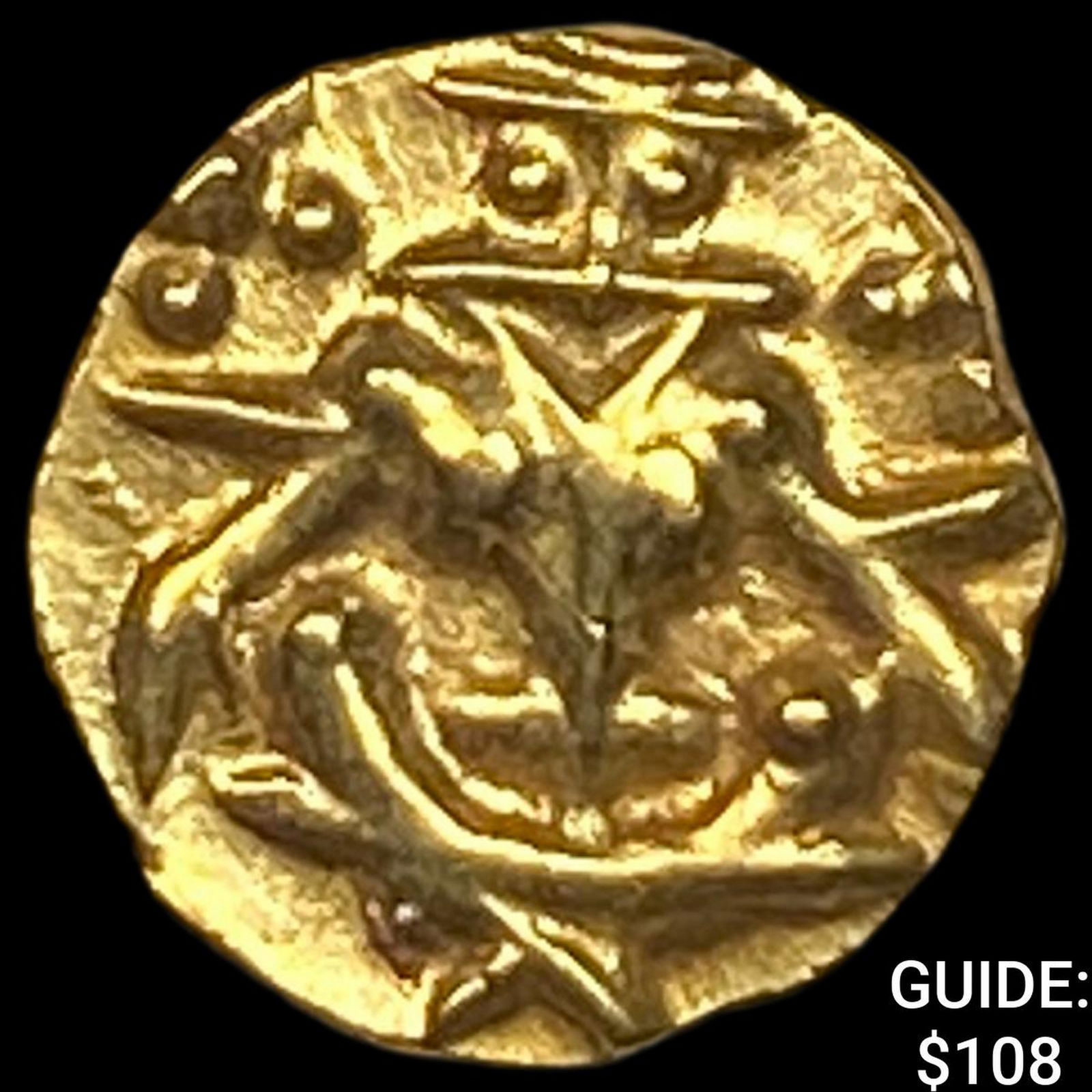 1638-1812 India Mysore .012 Gold Fanam UNCIRCULATED: 1638-1812 India Mysore .012 Gold Fanam UNCIRCULATED