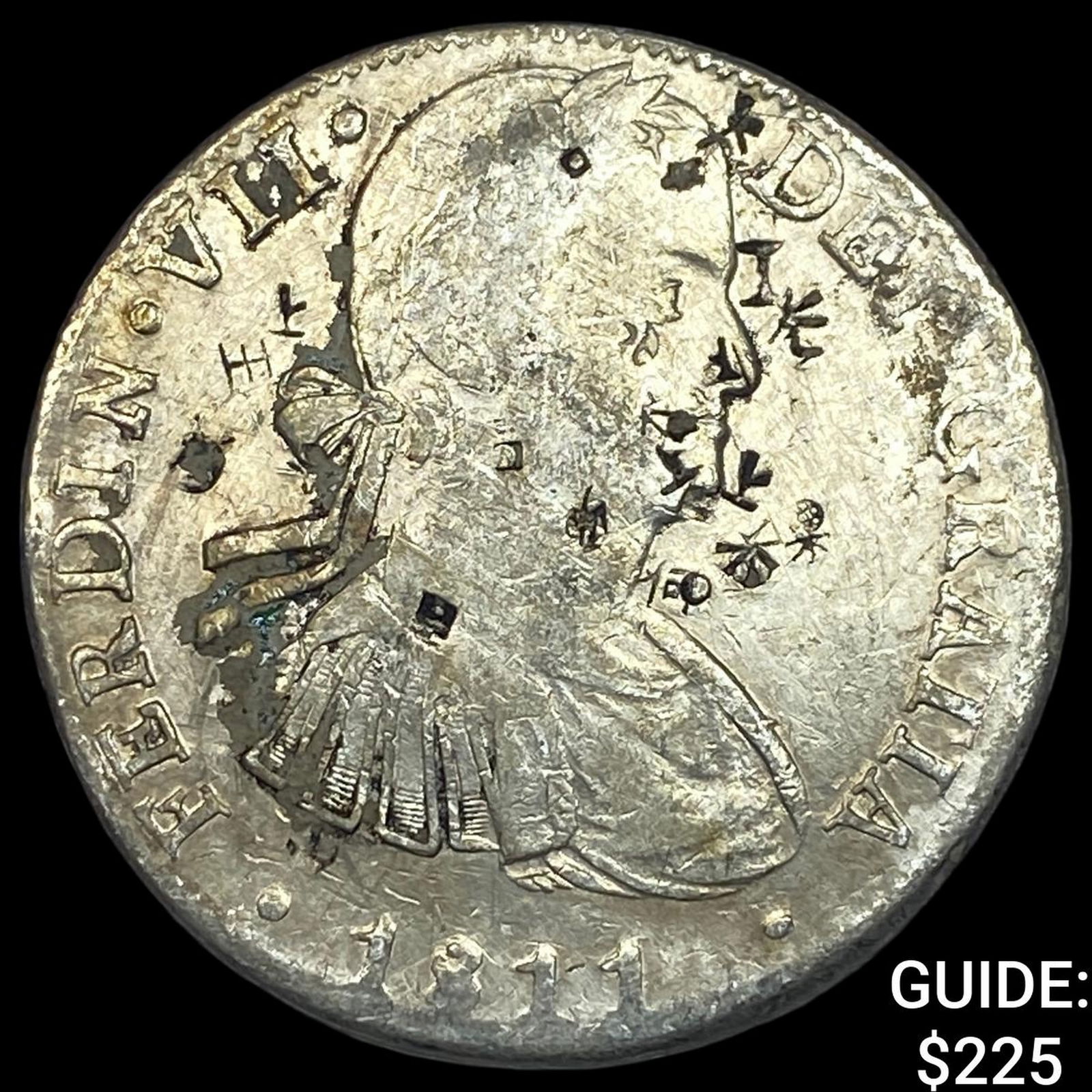 1811 Mexico Silver 8 Reales Chopmark: 1811 Mexico Silver 8 Reales Chopmark
