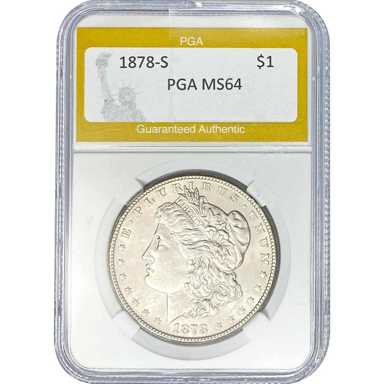 1878-S Morgan Silver Dollar PGA MS64: 1878-S Morgan Silver Dollar PGA MS64