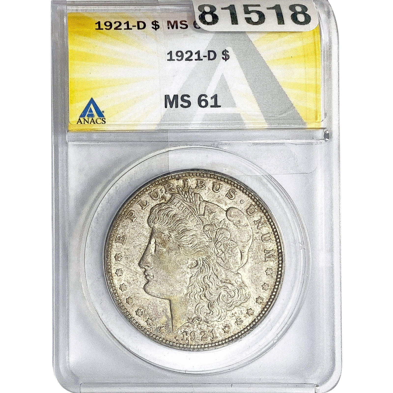 1921-D Morgan Silver Dollar ANACS MS61 (1 of 2)