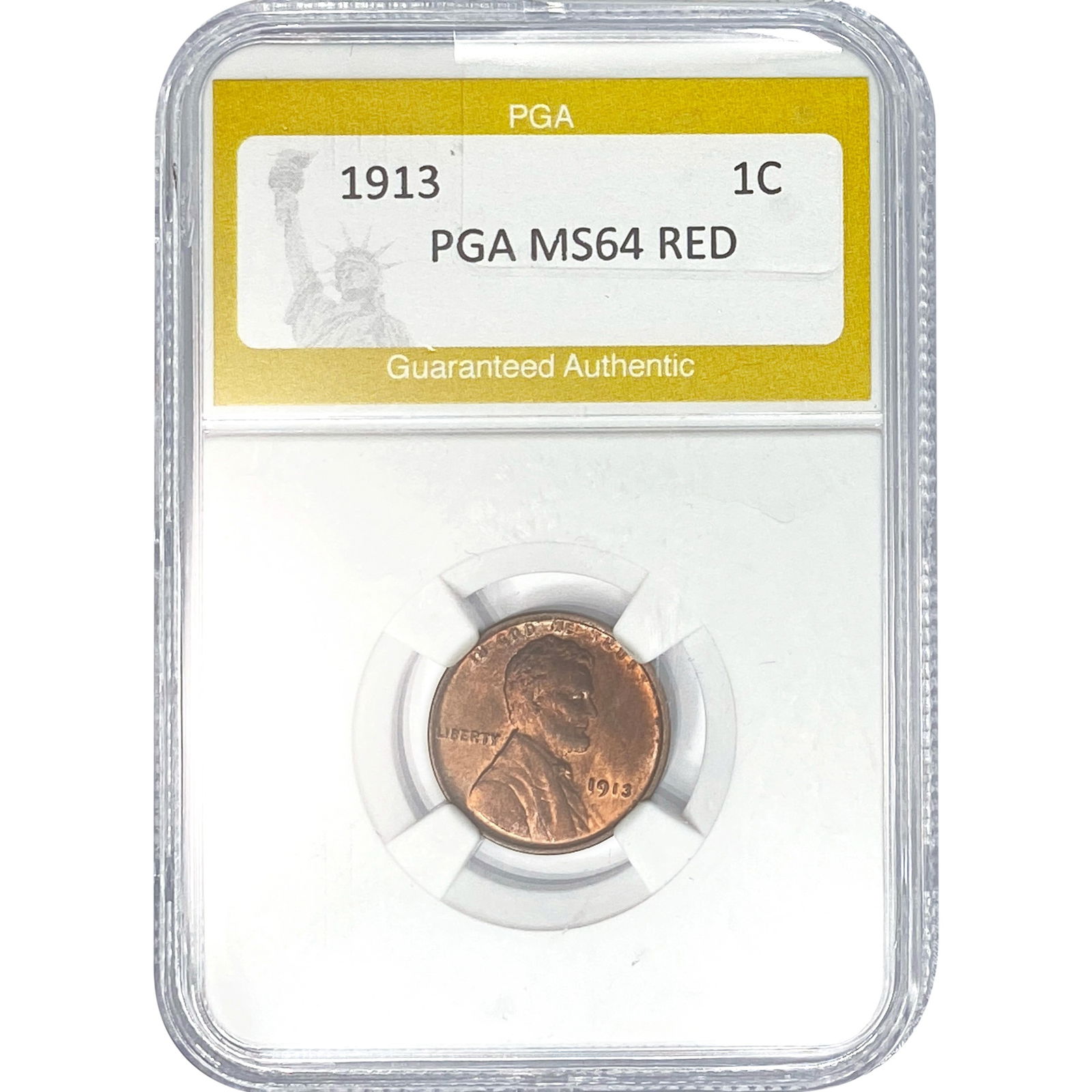 1913 Wheat Cent PGA MS64 RED: 1913 Wheat Cent PGA MS64 RED