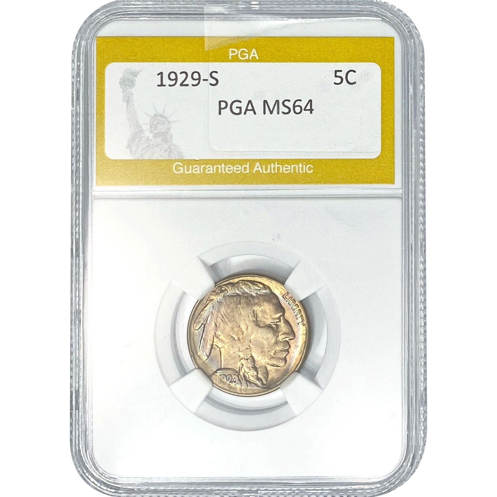 1929-S Buffalo Nickel PGA MS64: 1929-S Buffalo Nickel PGA MS64