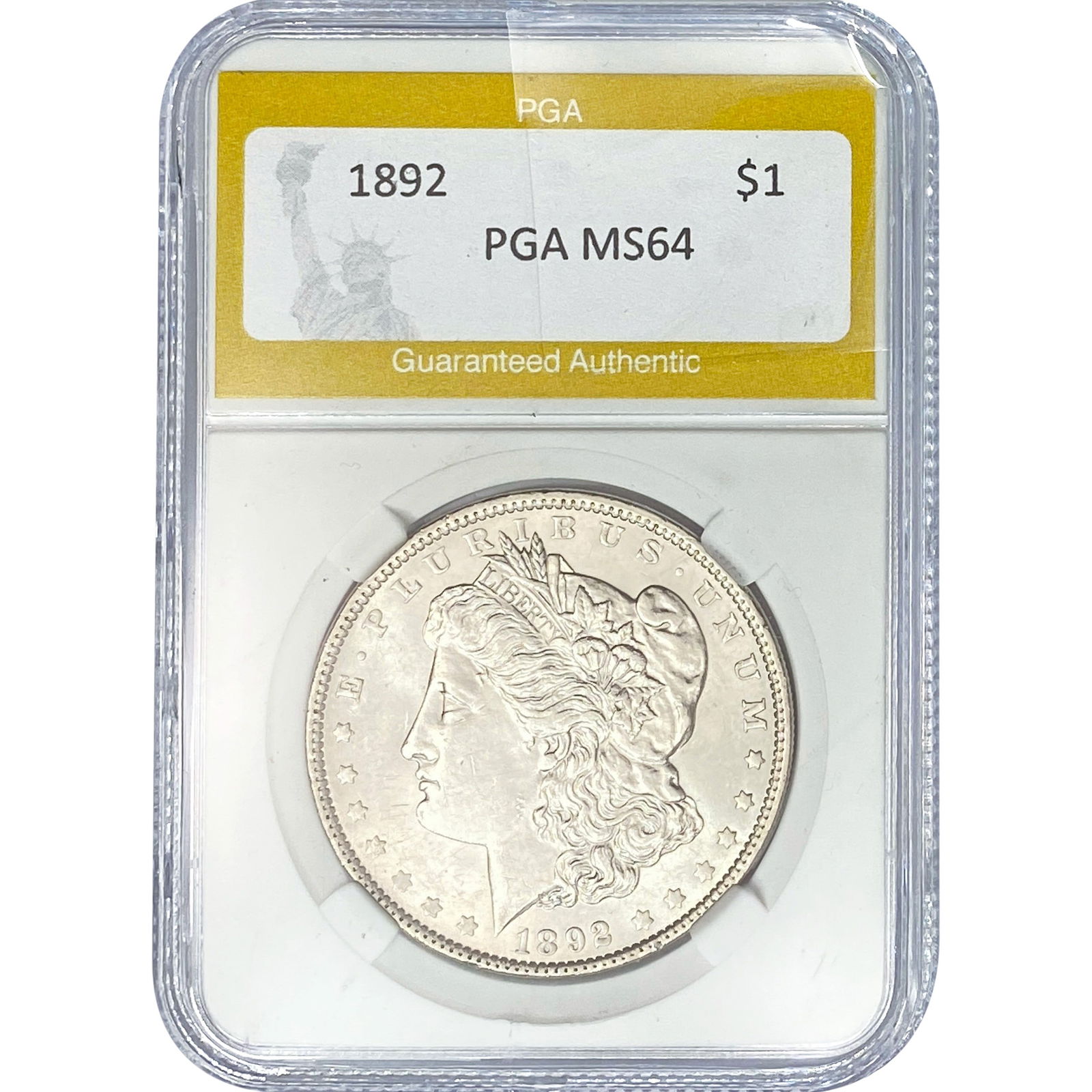 1892 Morgan Silver Dollar PGA MS64: 1892 Morgan Silver Dollar PGA MS64
