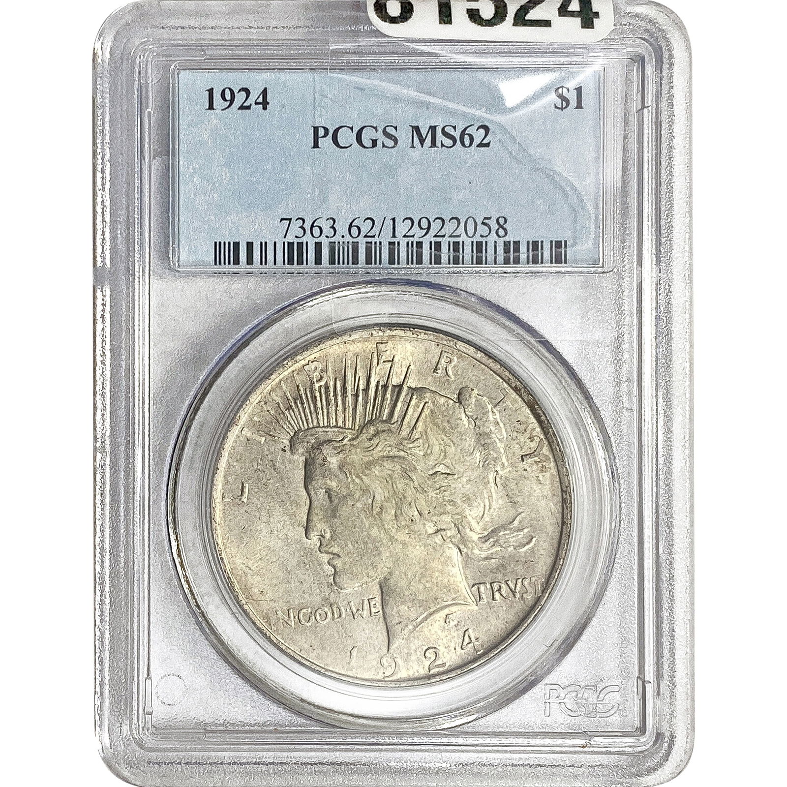 1924 Silver Peace Dollar PCGS MS62 (1 of 2)