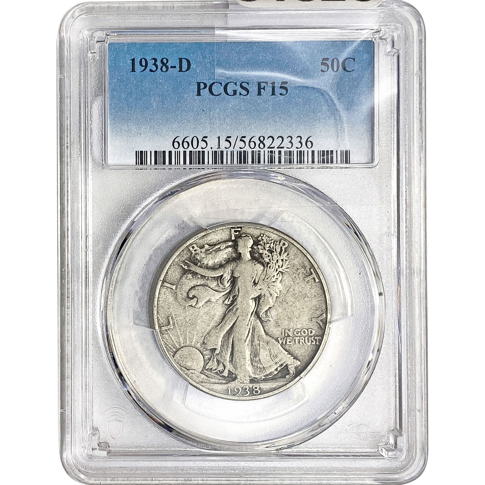 1938-D Walking Liberty Half Dollar PCGS F15 (1 of 2)