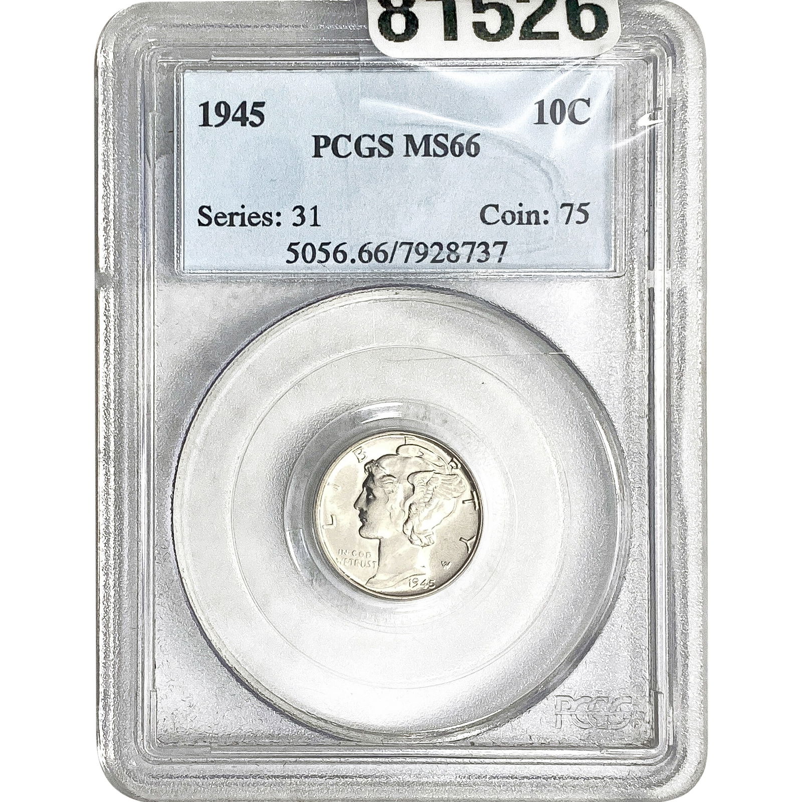 1945 Mercury Silver Dime PCGS MS66 (1 of 2)