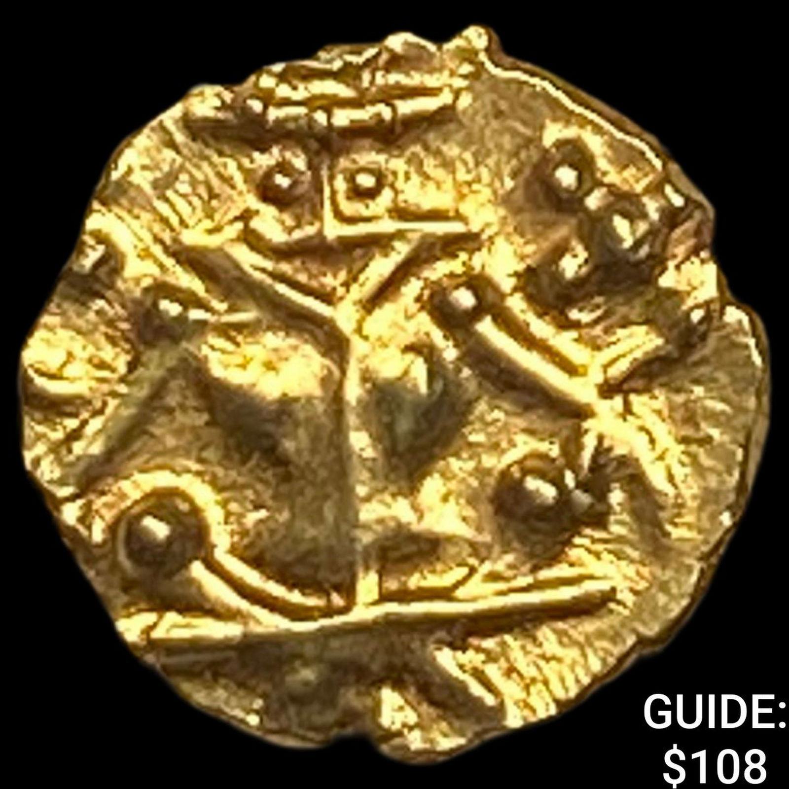 India Mysore .012 Gold Fanam UNCIRCULATED: India Mysore .012 Gold Fanam UNCIRCULATED