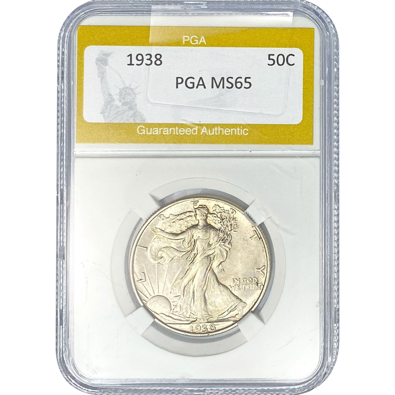 1938 Walking Liberty Half Dollar PGA MS65: 1938 Walking Liberty Half Dollar PGA MS65