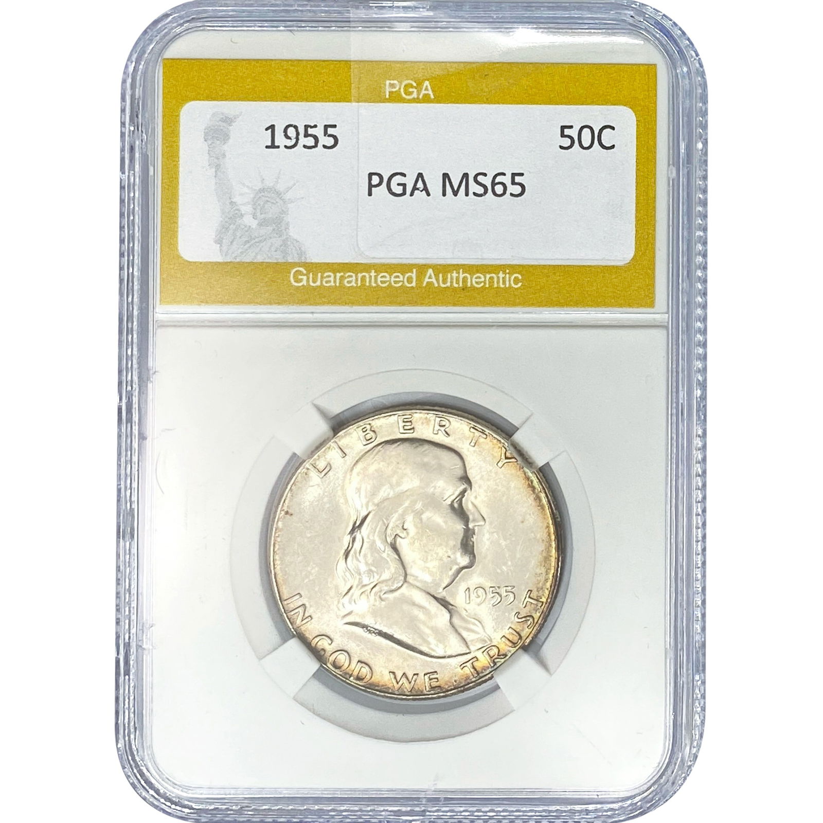 1955 Franklin Half Dollar PGA MS65: 1955 Franklin Half Dollar PGA MS65