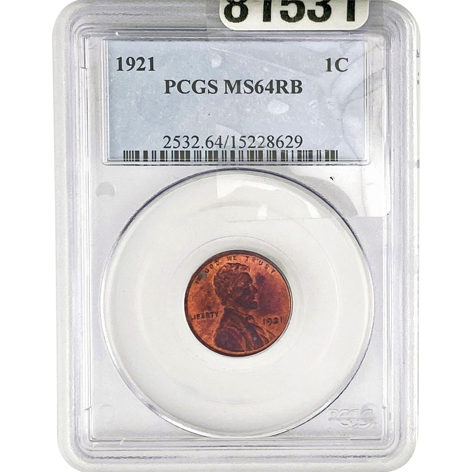 1921 Wheat Cent PCGS MS64 RB (1 of 2)