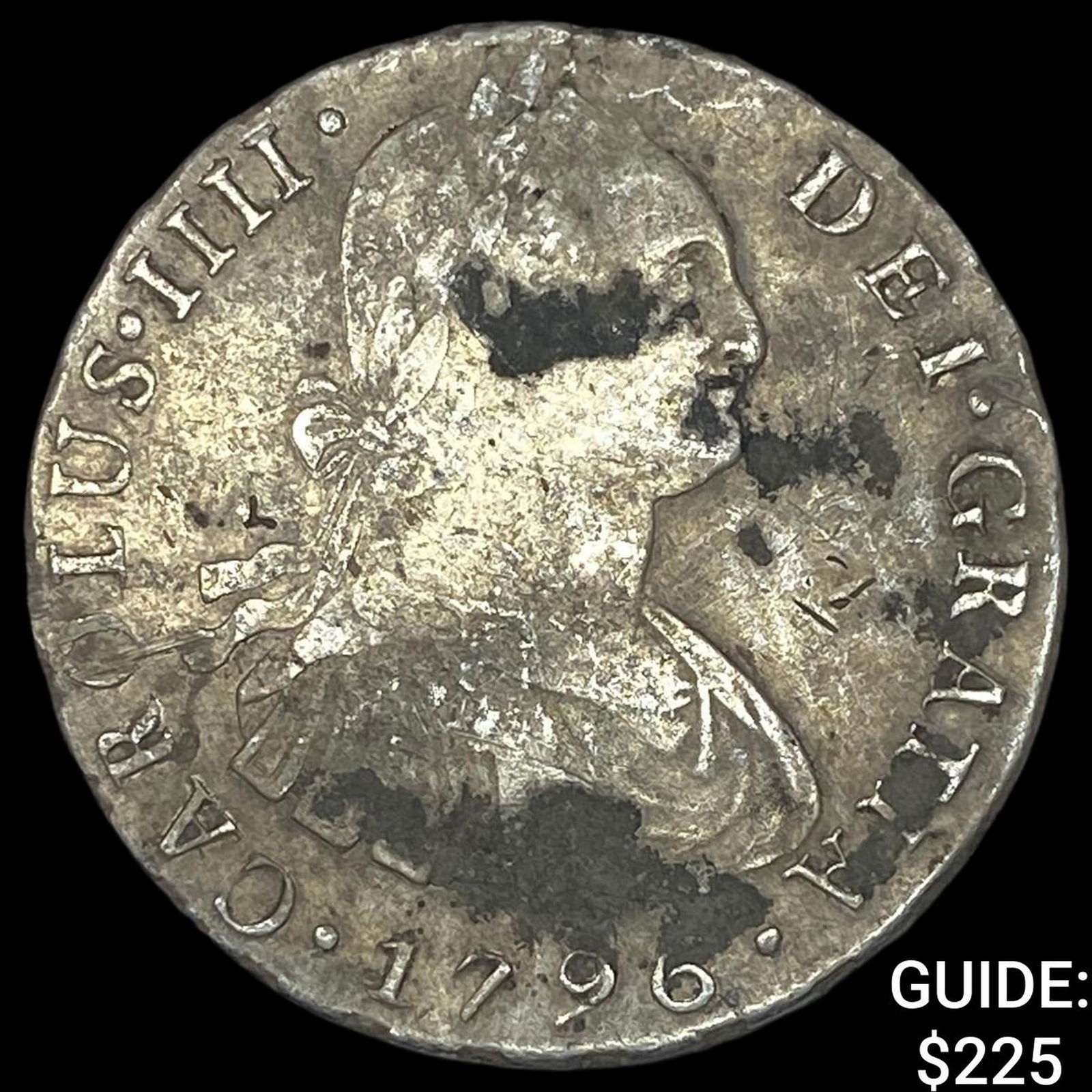 1796 Mexico Silver 8 Reales Chopmark: 1796 Mexico Silver 8 Reales Chopmark