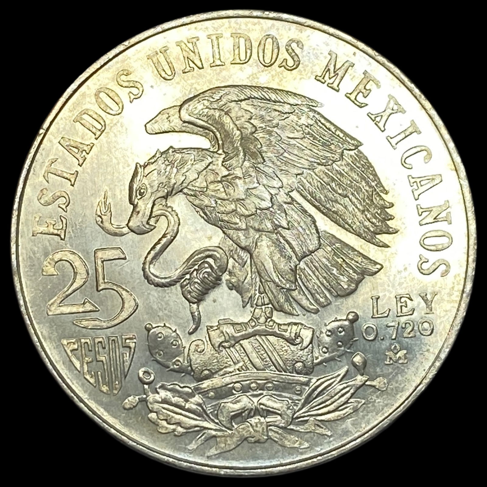 1986 Mexico Silver 25 Pesos Dancing Aztec UNCIRCULATED (1 of 2)