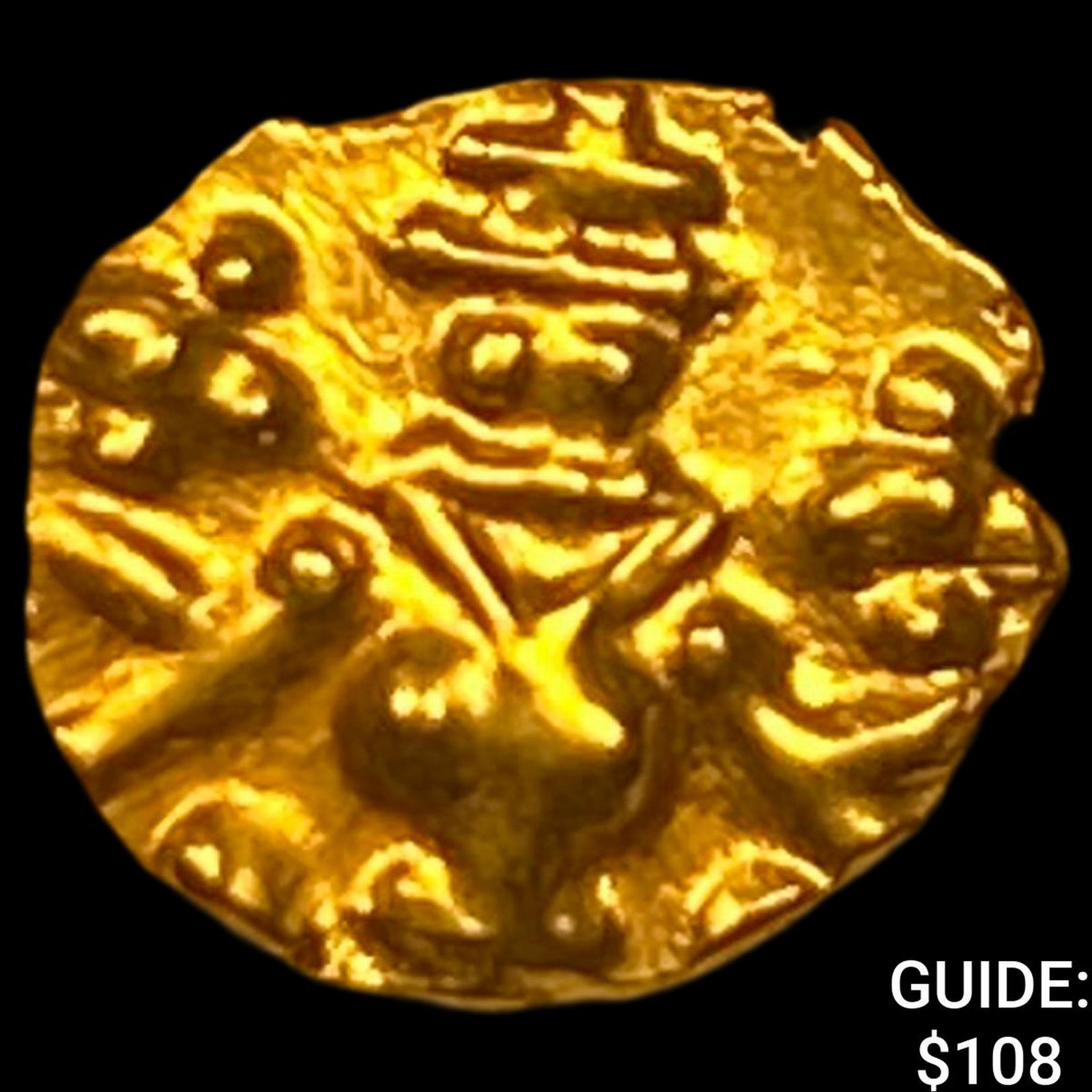 1638-1812 India Mysore .012 Gold Fanam UNCIRCULATED: 1638-1812 India Mysore .012 Gold Fanam UNCIRCULATED