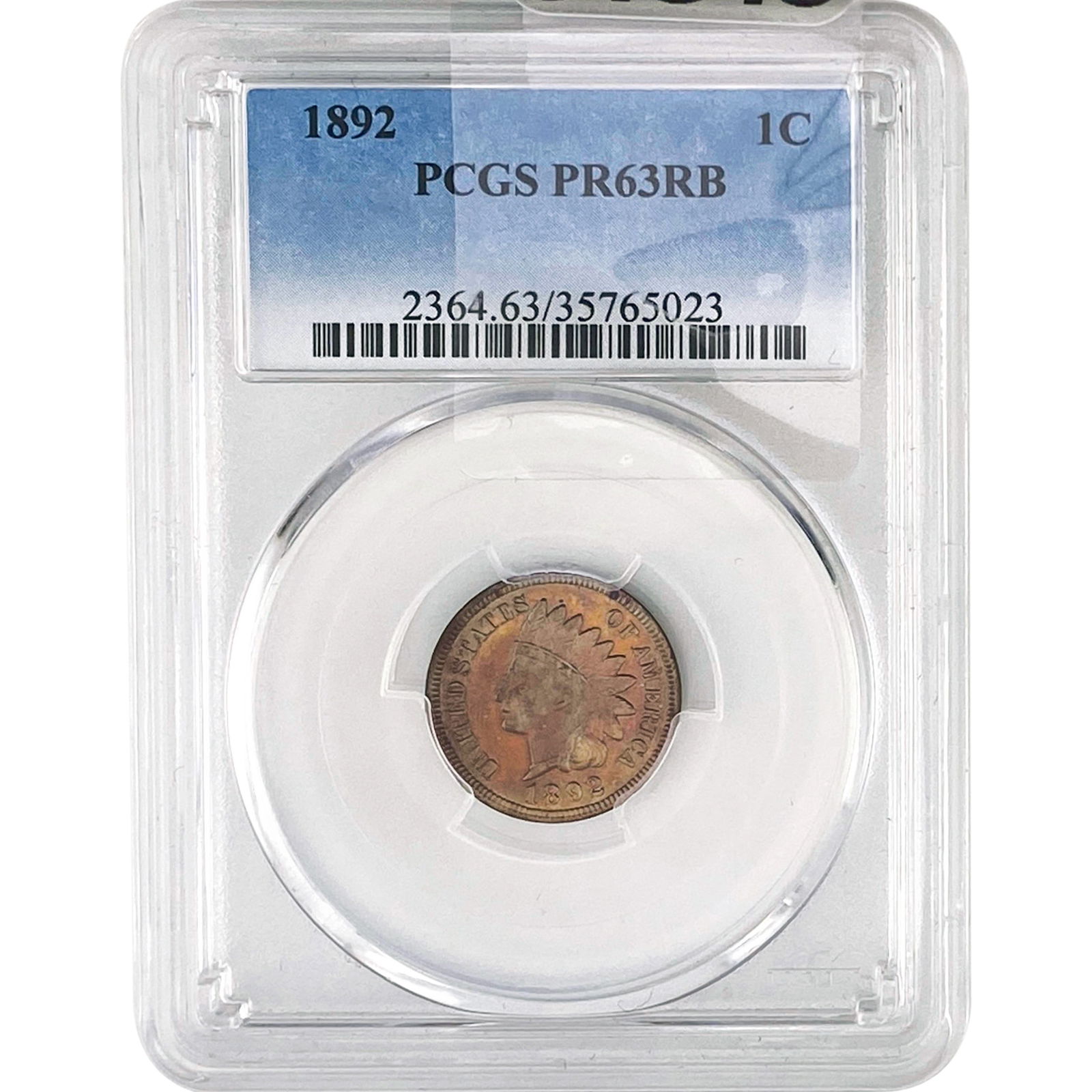 1892 Indian Head Cent PCGS PR63 RB (1 of 2)