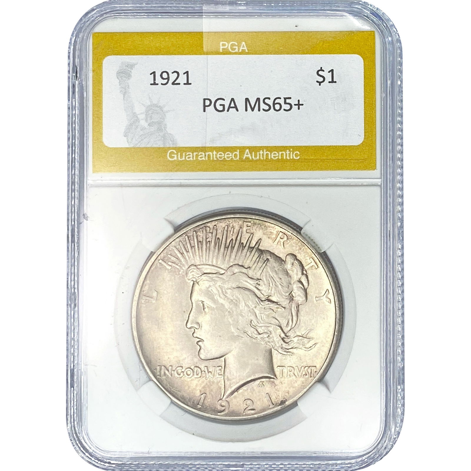 1921 Silver Peace Dollar PGA MS65+ (1 of 2)