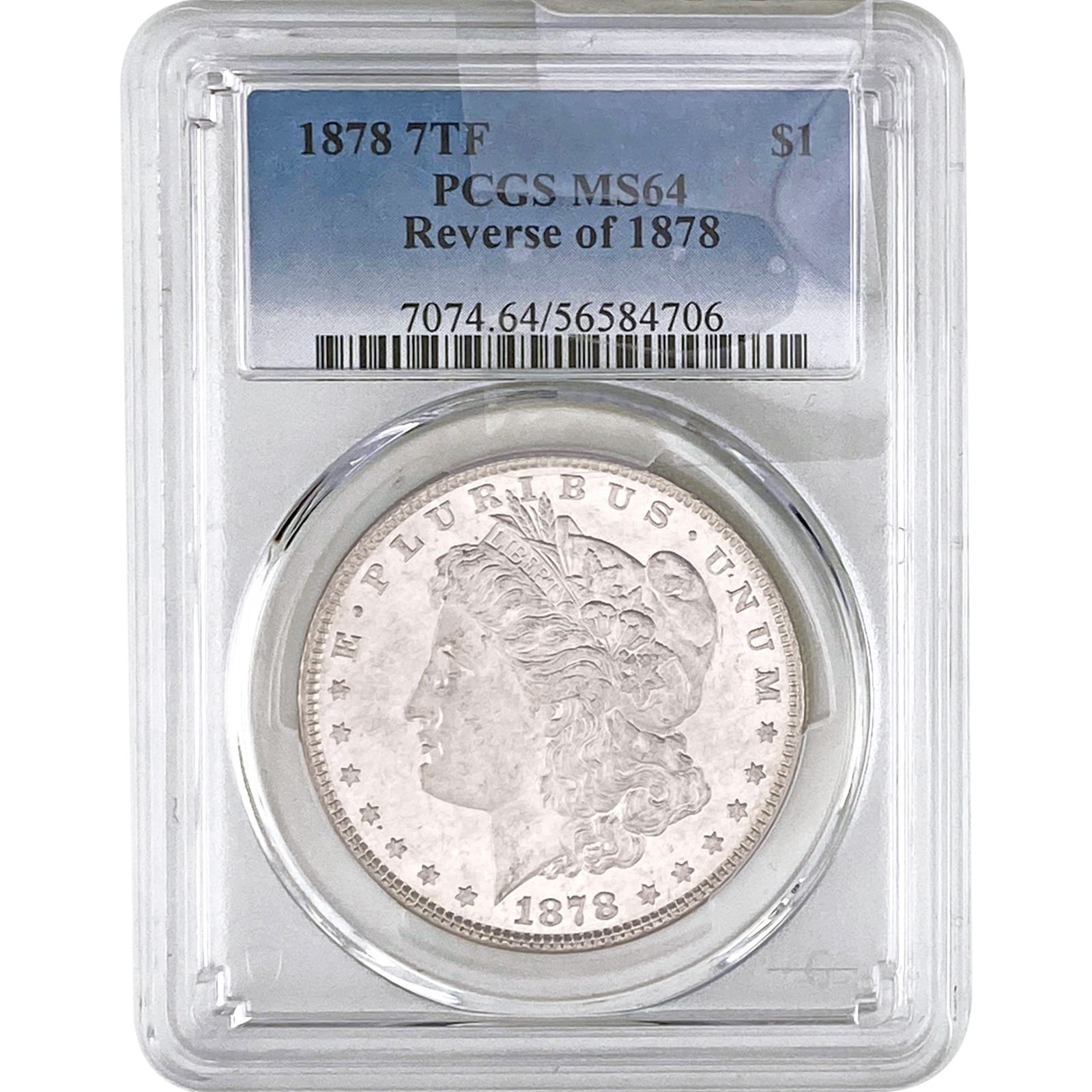 1878 7TF Morgan Silver Dollar PCGS MS64 Rev of 1878: 1878 7TF Morgan Silver Dollar PCGS MS64 Rev of 1878