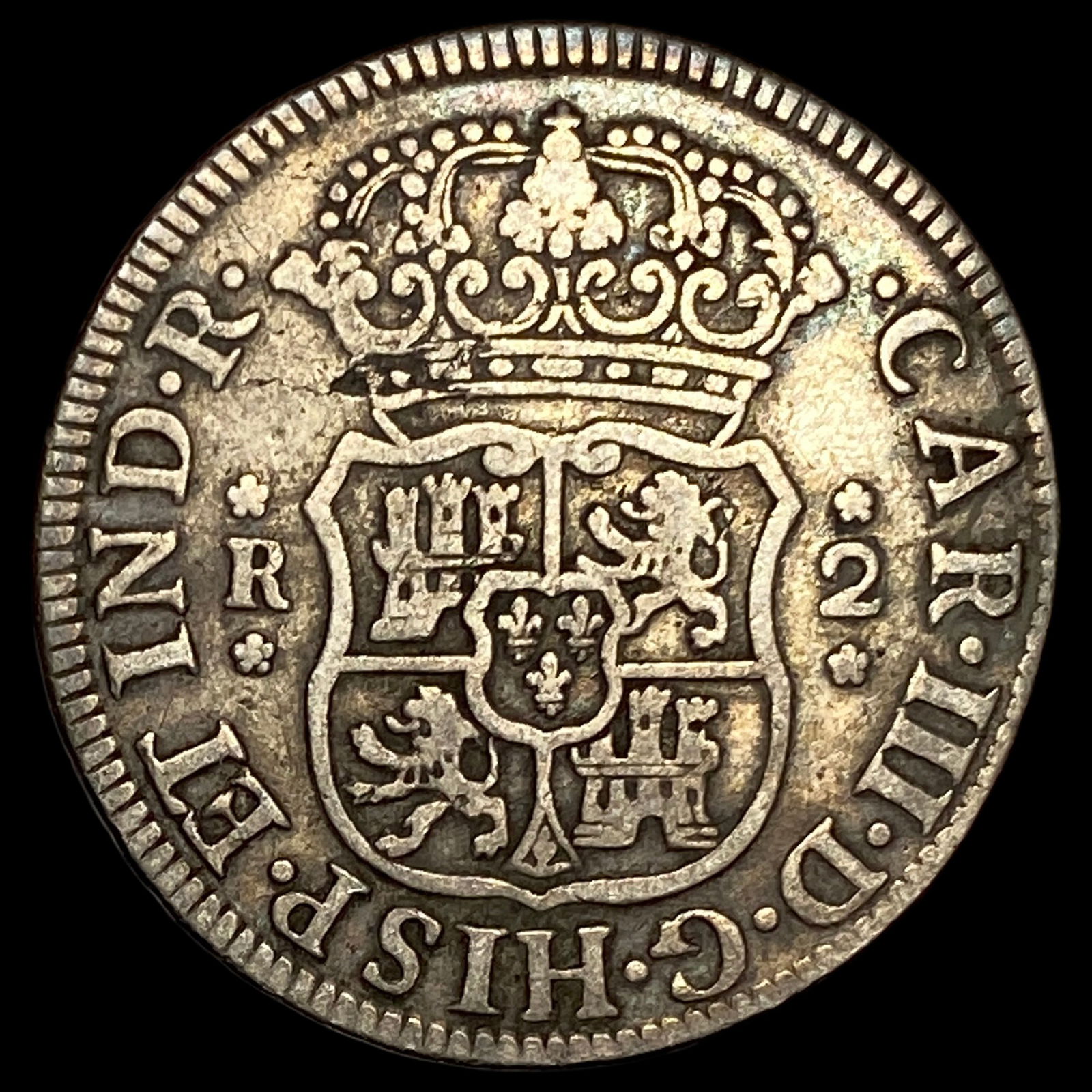 1760 Colonial Spain Silver 2 Reales NEARLY UNCIRCULATED (1 of 2)